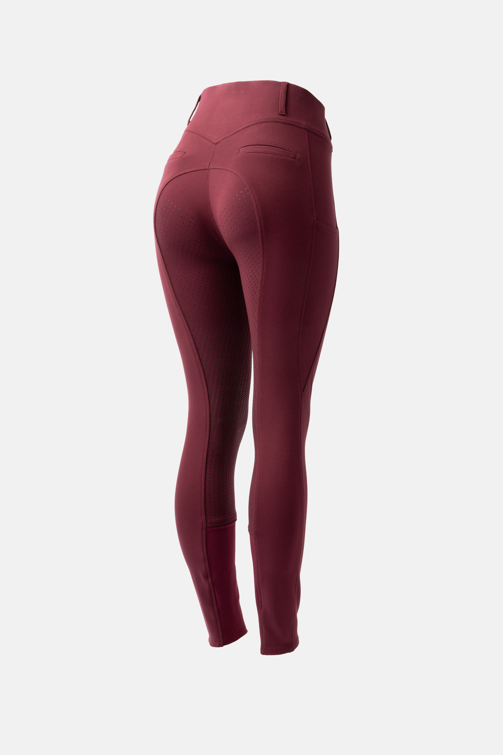 Burgundy brown Horze Mira Women&acute;s Fullgrip Breeches