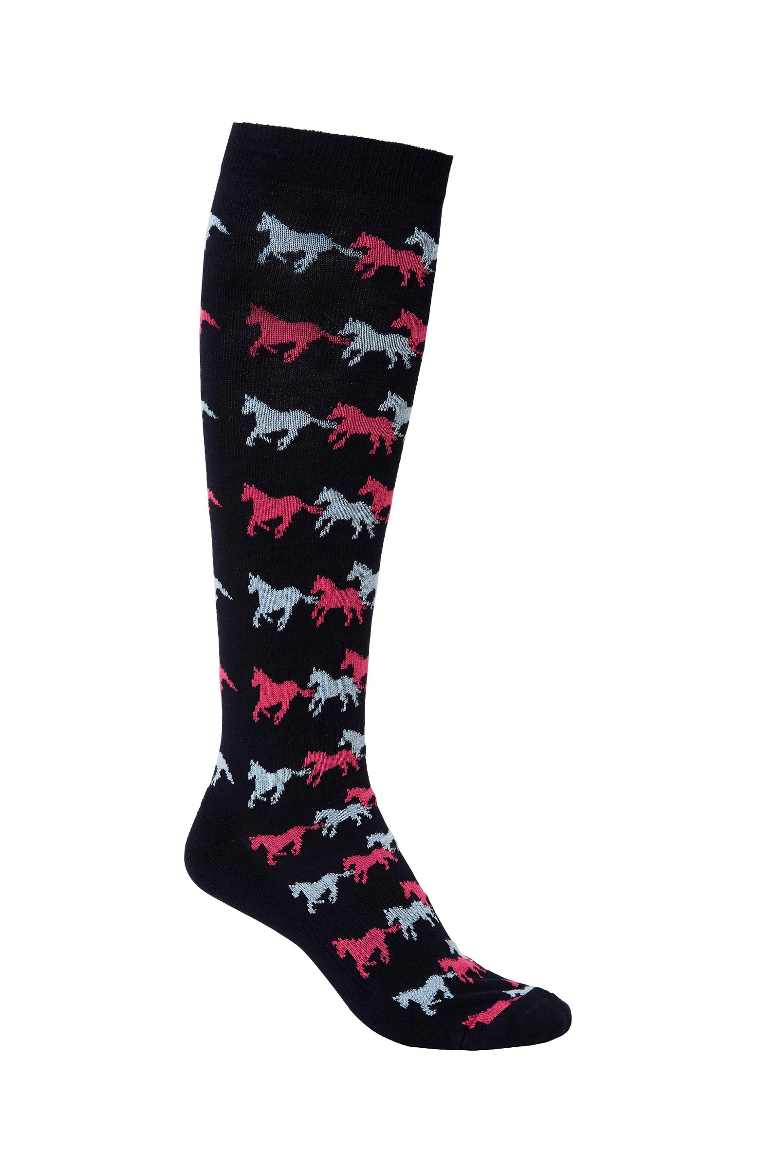 Navy Mountain Horse Running Horse Kid&acute;s Riding Socks