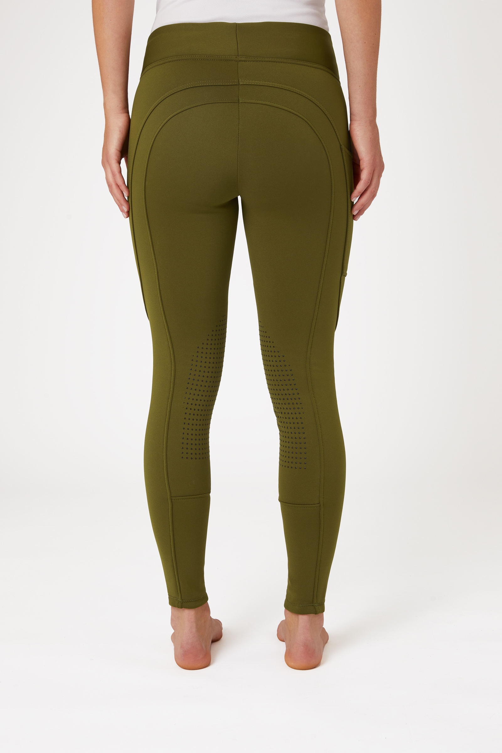 Horze Active Women's Knee Grip Winter Riding Tights with Phone Pocket