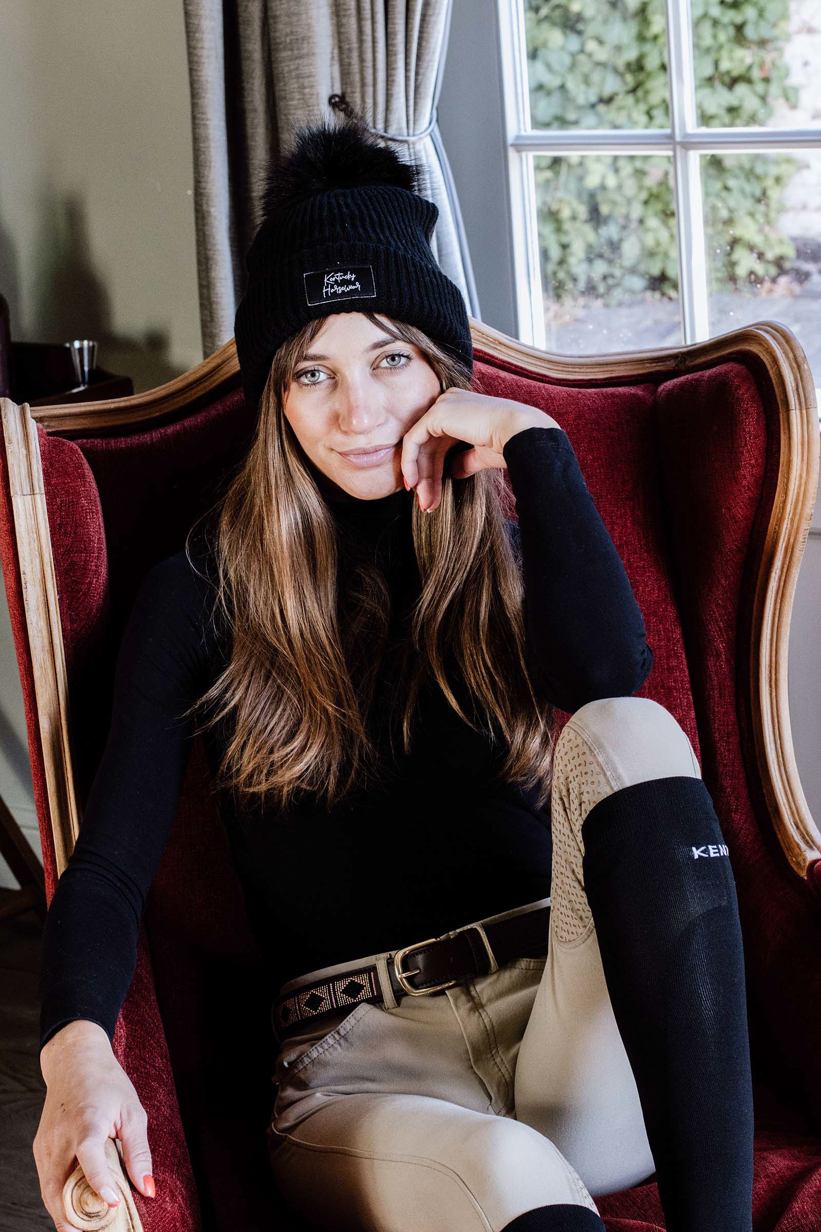 Black Kentucky Horsewear Pompom Beanie