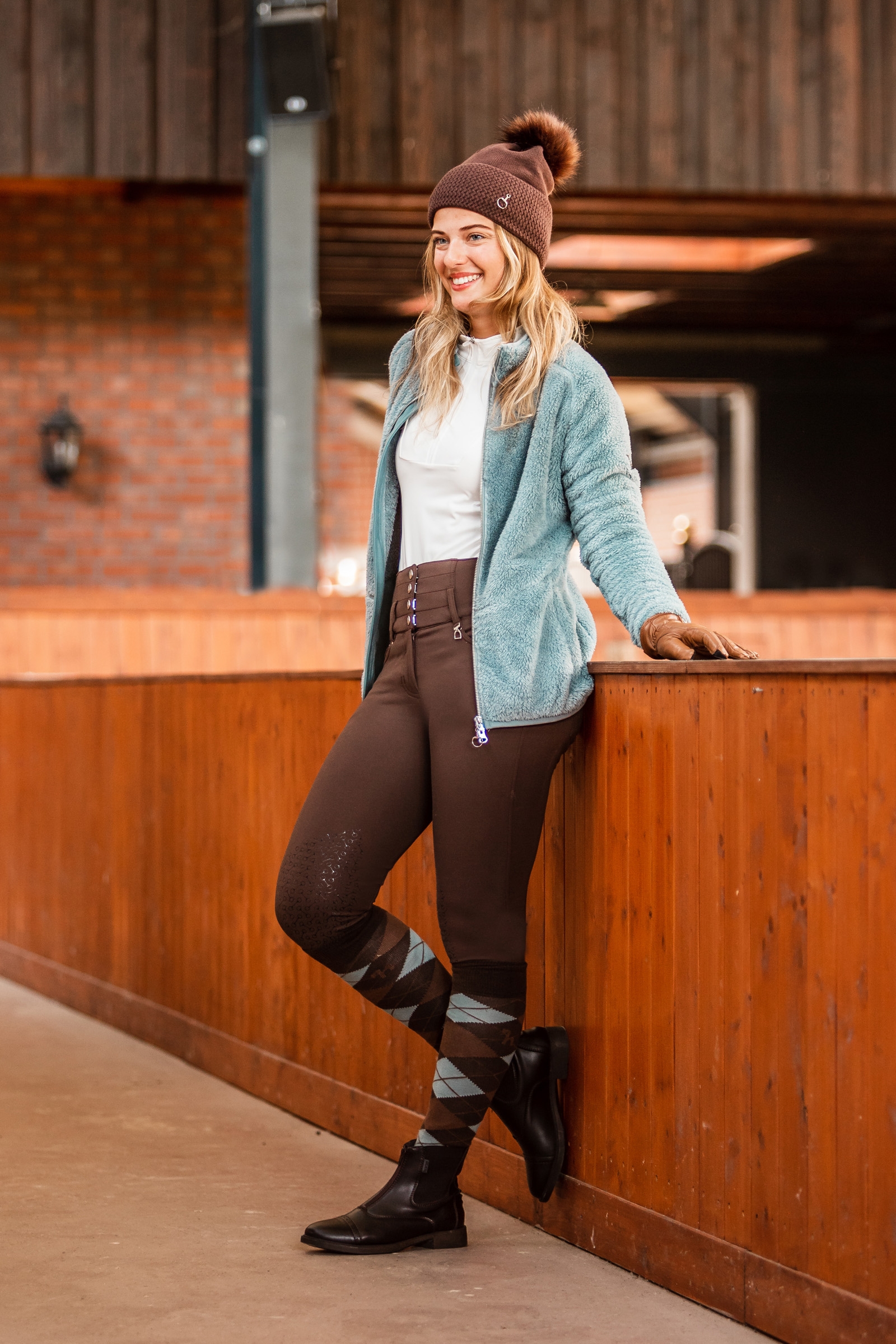 Horze Alana Checked Winter Riding Socks