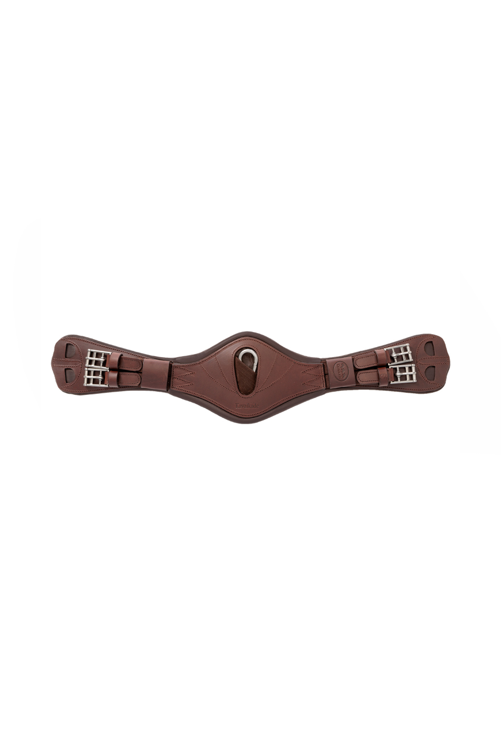 Brown/Brown Kavalkade Julius Oiled Leather Short Girth With Elastic