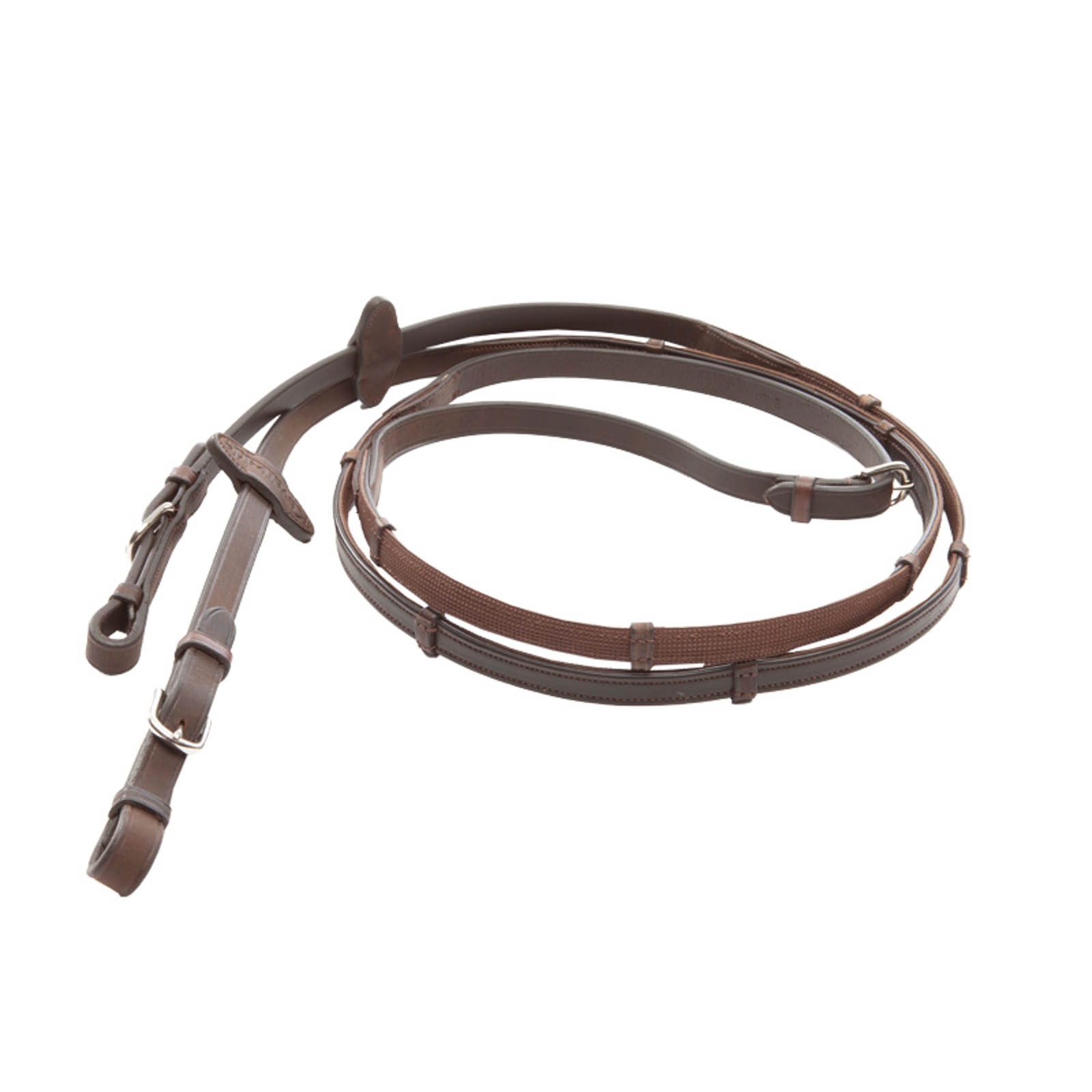Brown Kavalkade Soft Grip Reins With 5 Stops, 16 mm