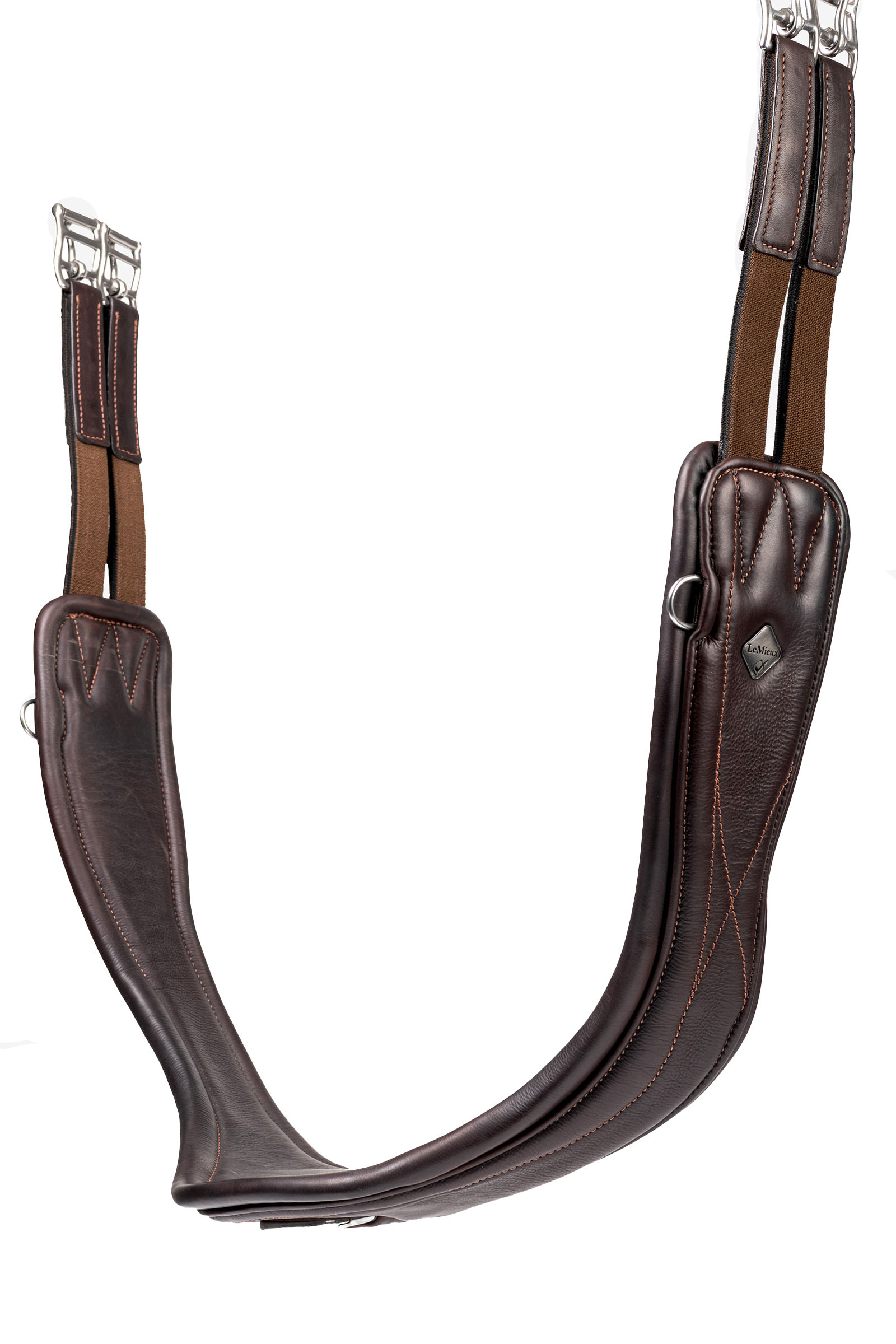 Brown LeMieux Gel-Tek Anatomic Jumping Curve Girth