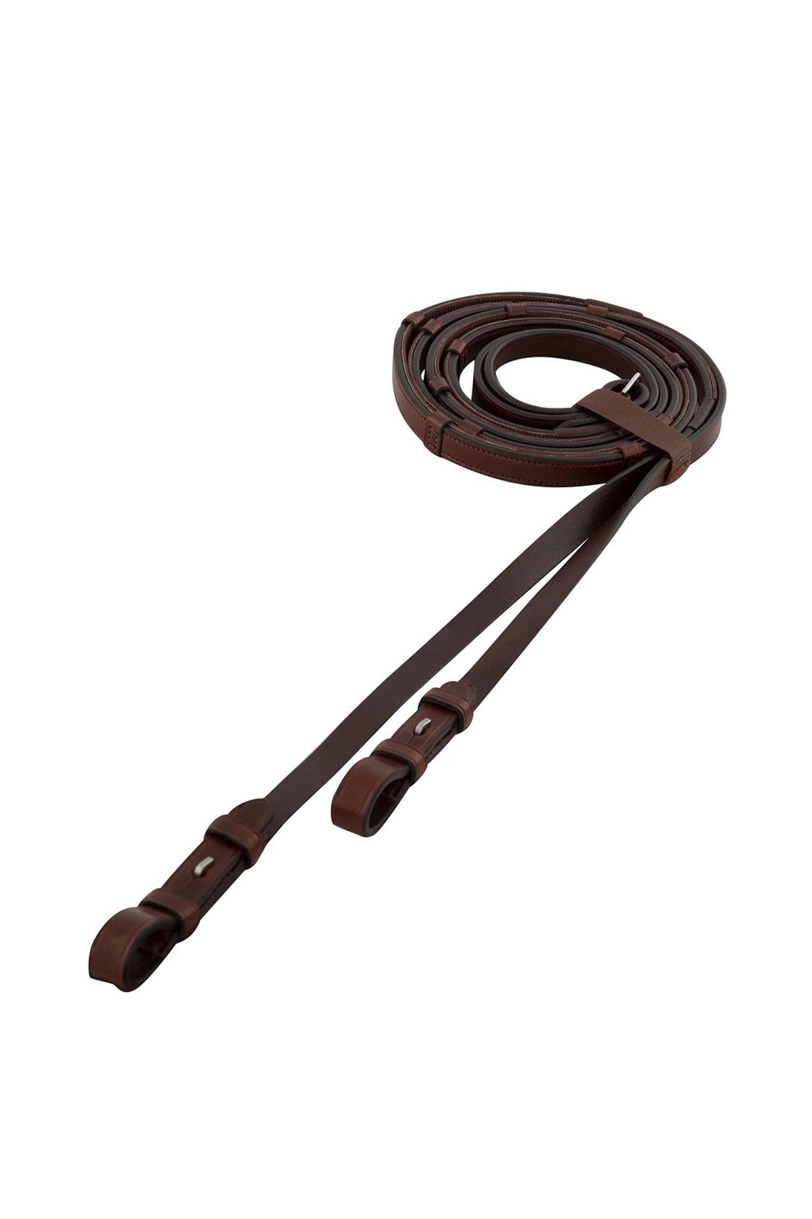 Oak/Silver BR Leather Grip Reins, 16 mm