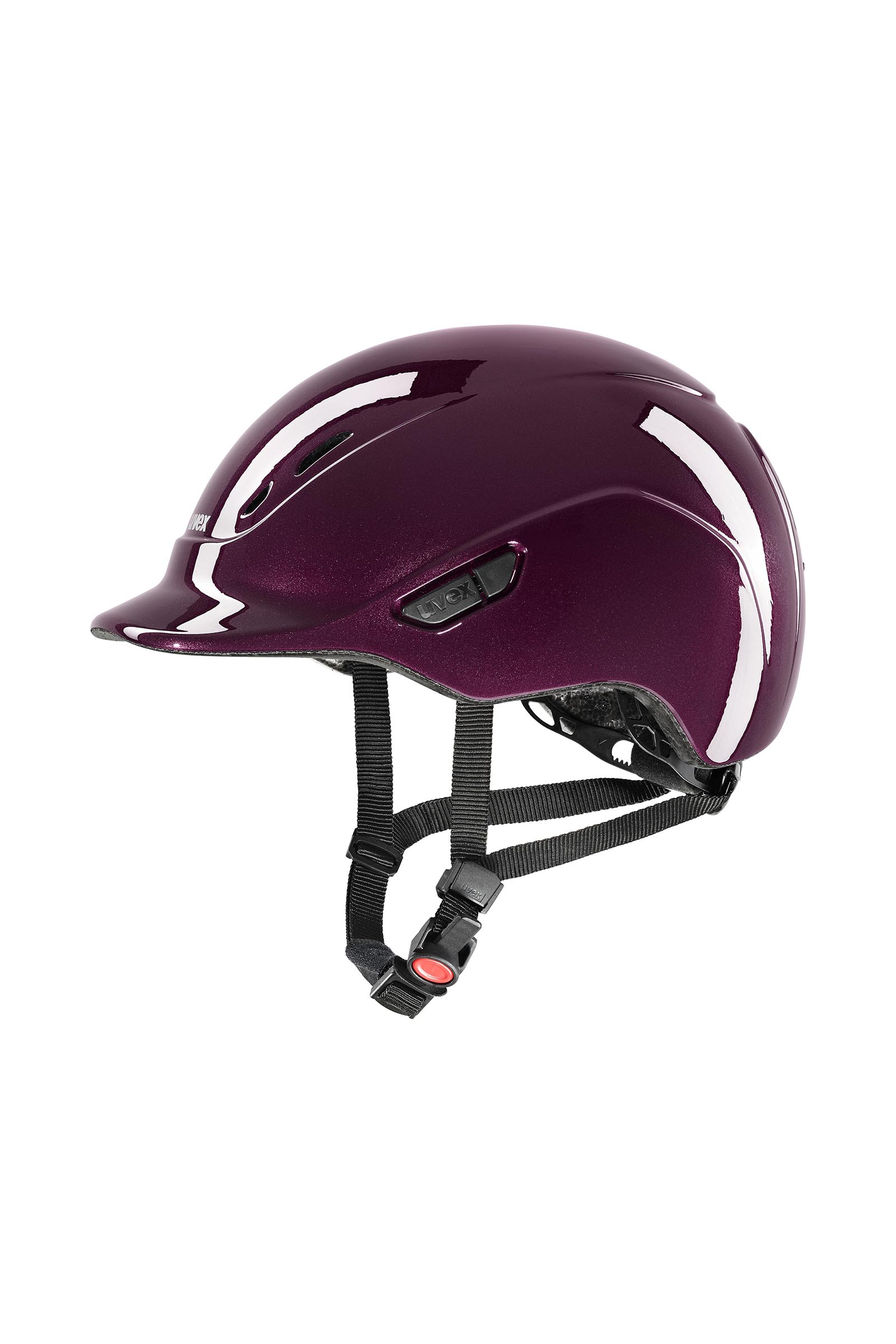 burgundy shiny Uvex Kidoxx Shiny Kid&acute;s Riding Helmet