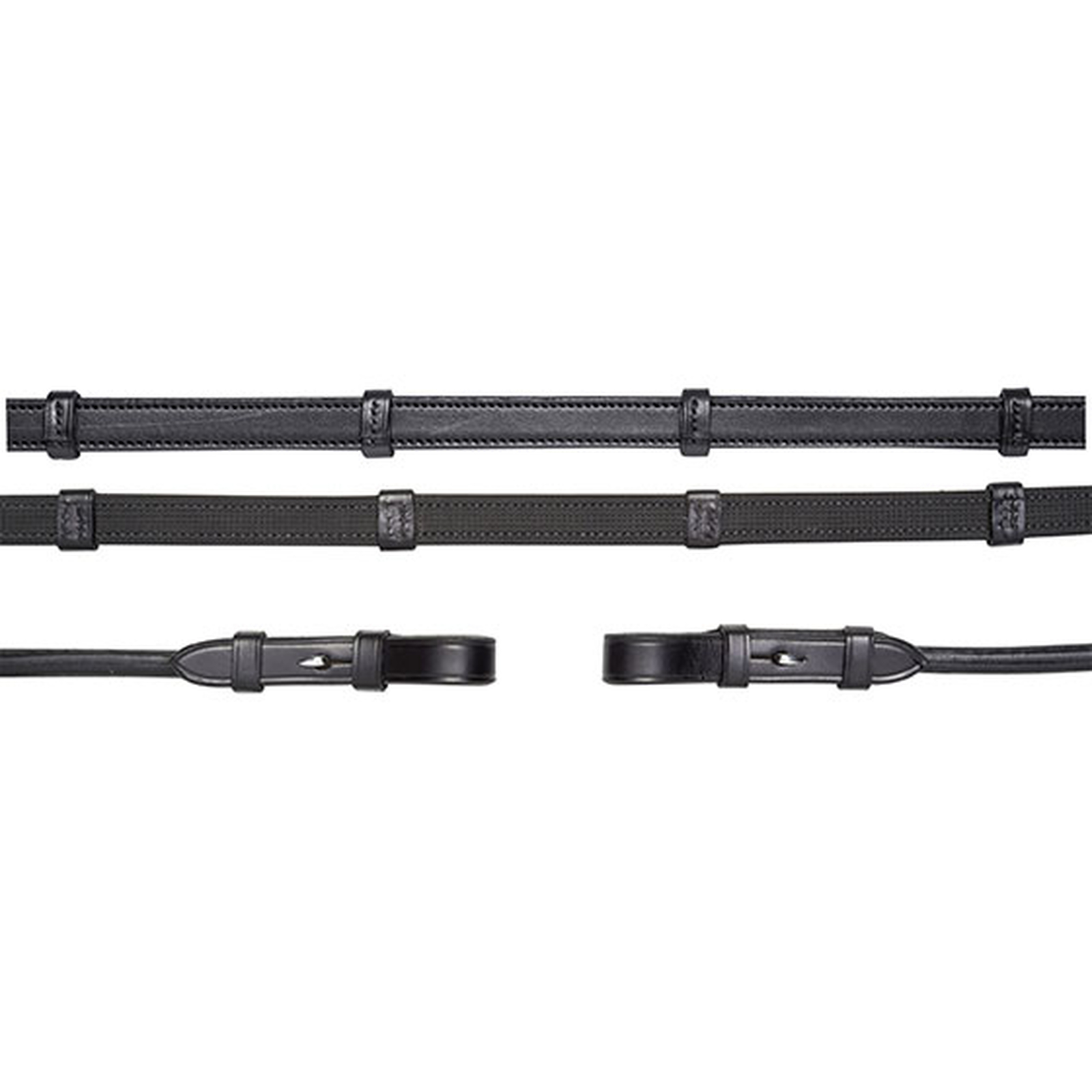 Schockem&ouml;hle Sports Reins,round,leather/rubber, Bridle reins round stiched