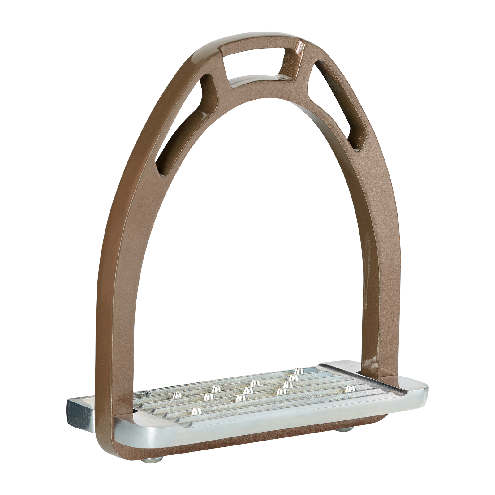 Silver/Brown Horze Aluminum Stirrups
