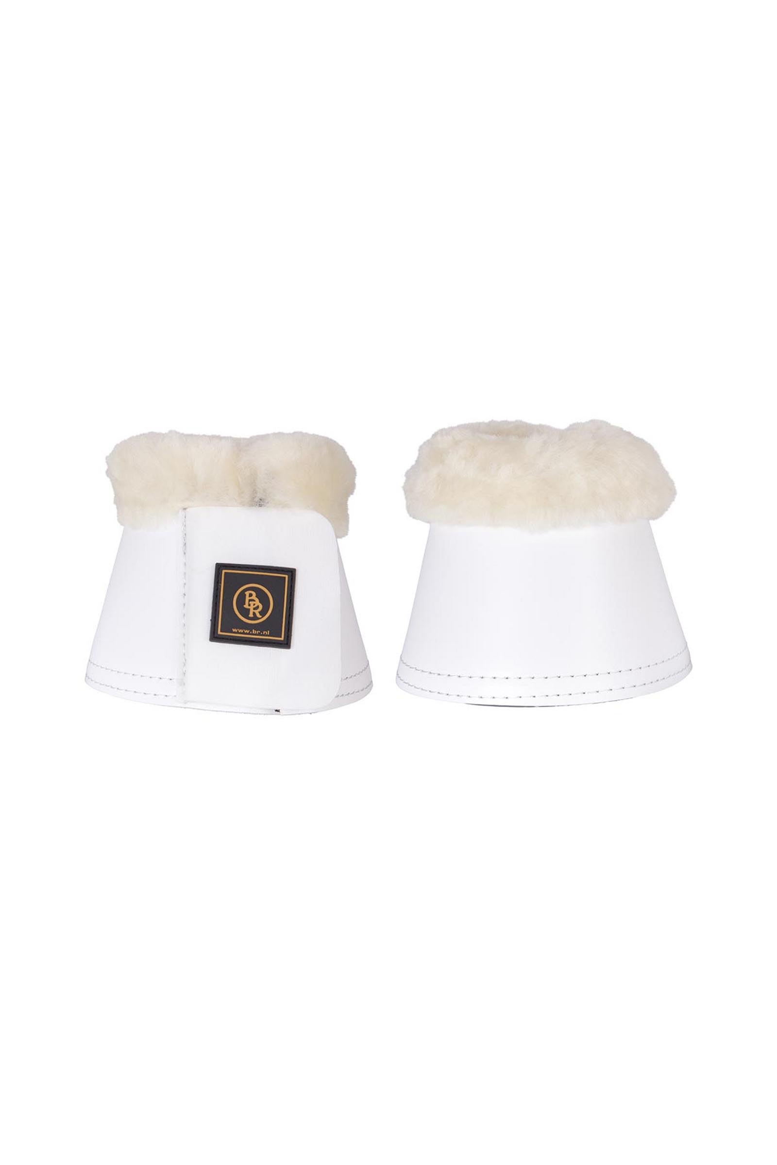 White BR Sheepskin Over Reach Boots 