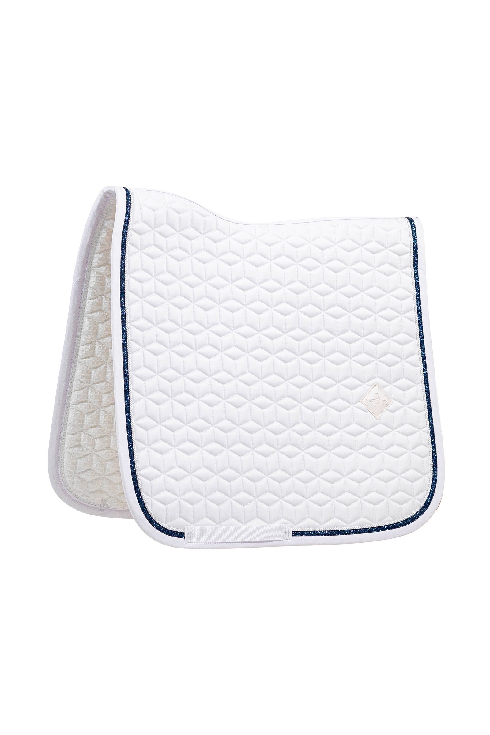 white/marine Kentucky Horsewear Saddle Pad glitter rope dressage