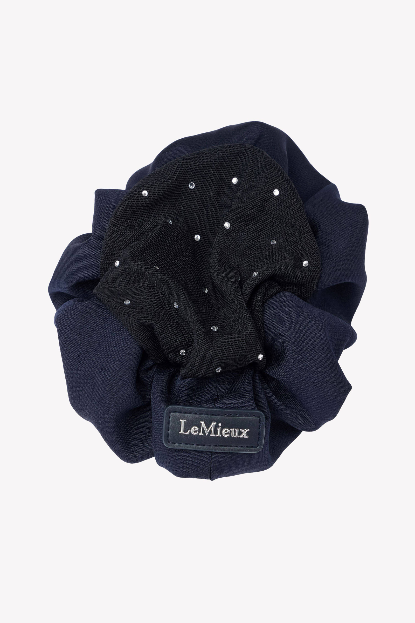 Navy/Black LeMieux Scrunchie with Crystal Hair Net