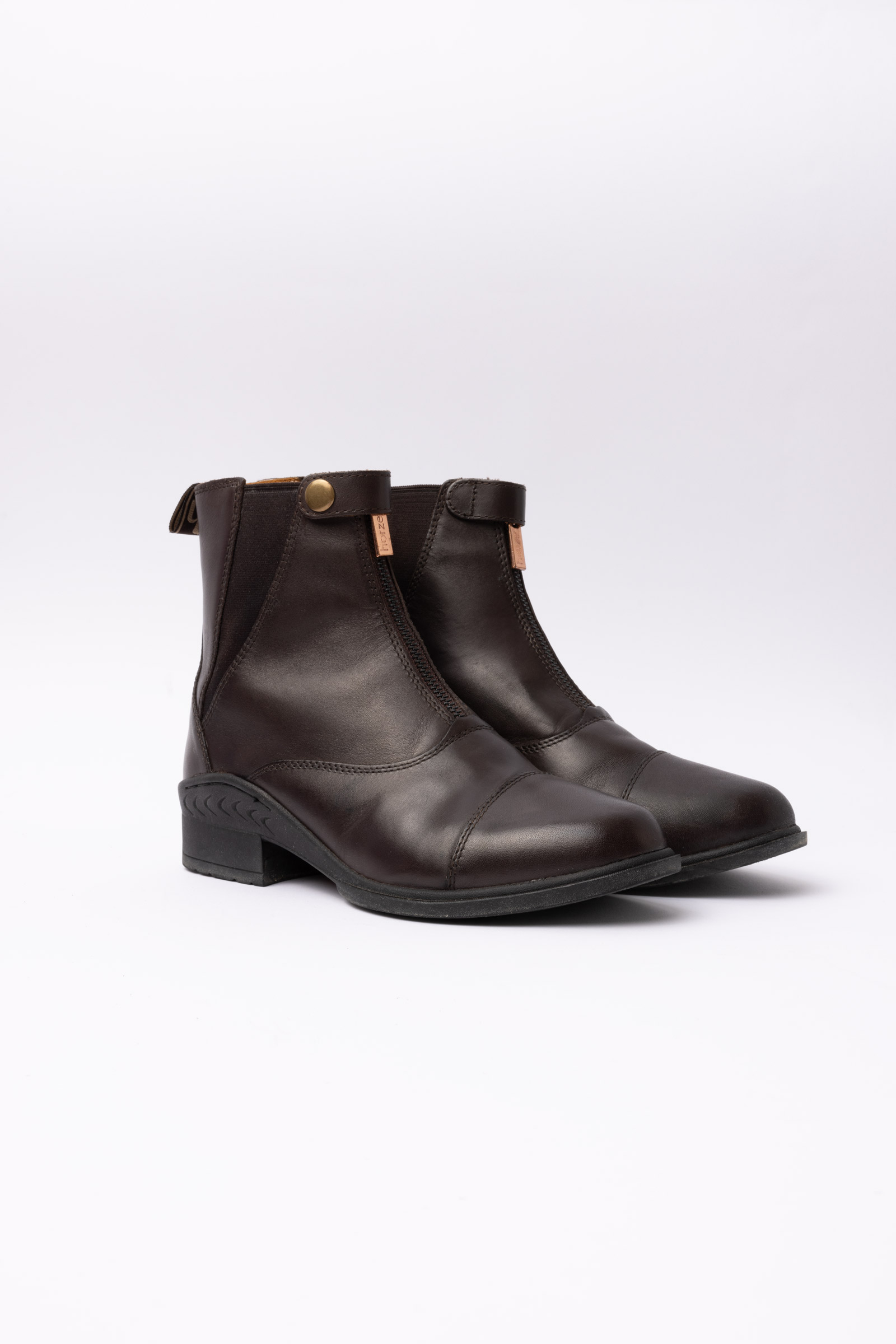 Horze Rose Leather Jodphur Boots with Front Zipper