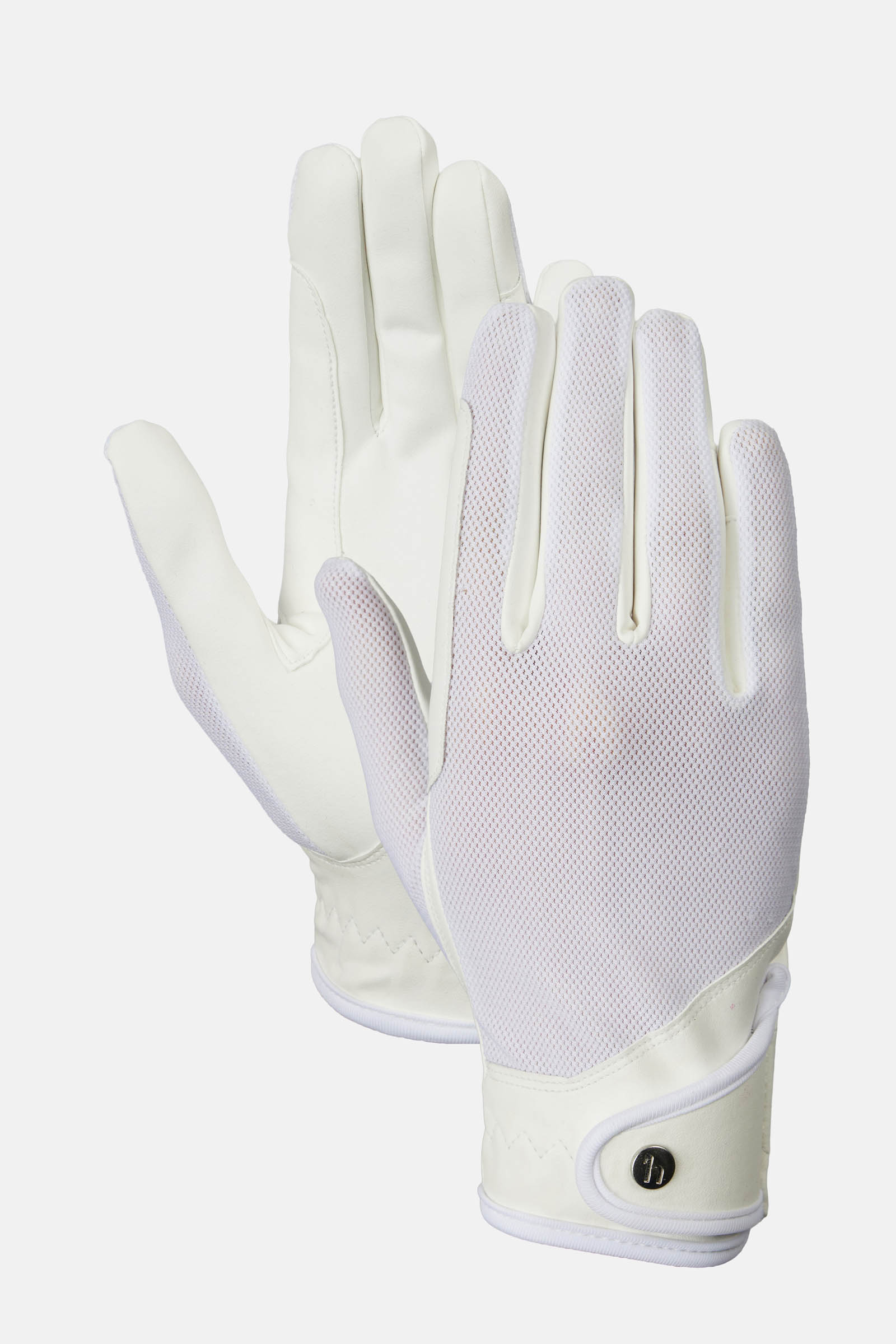 white Horze Ally Mesh Riding Gloves
