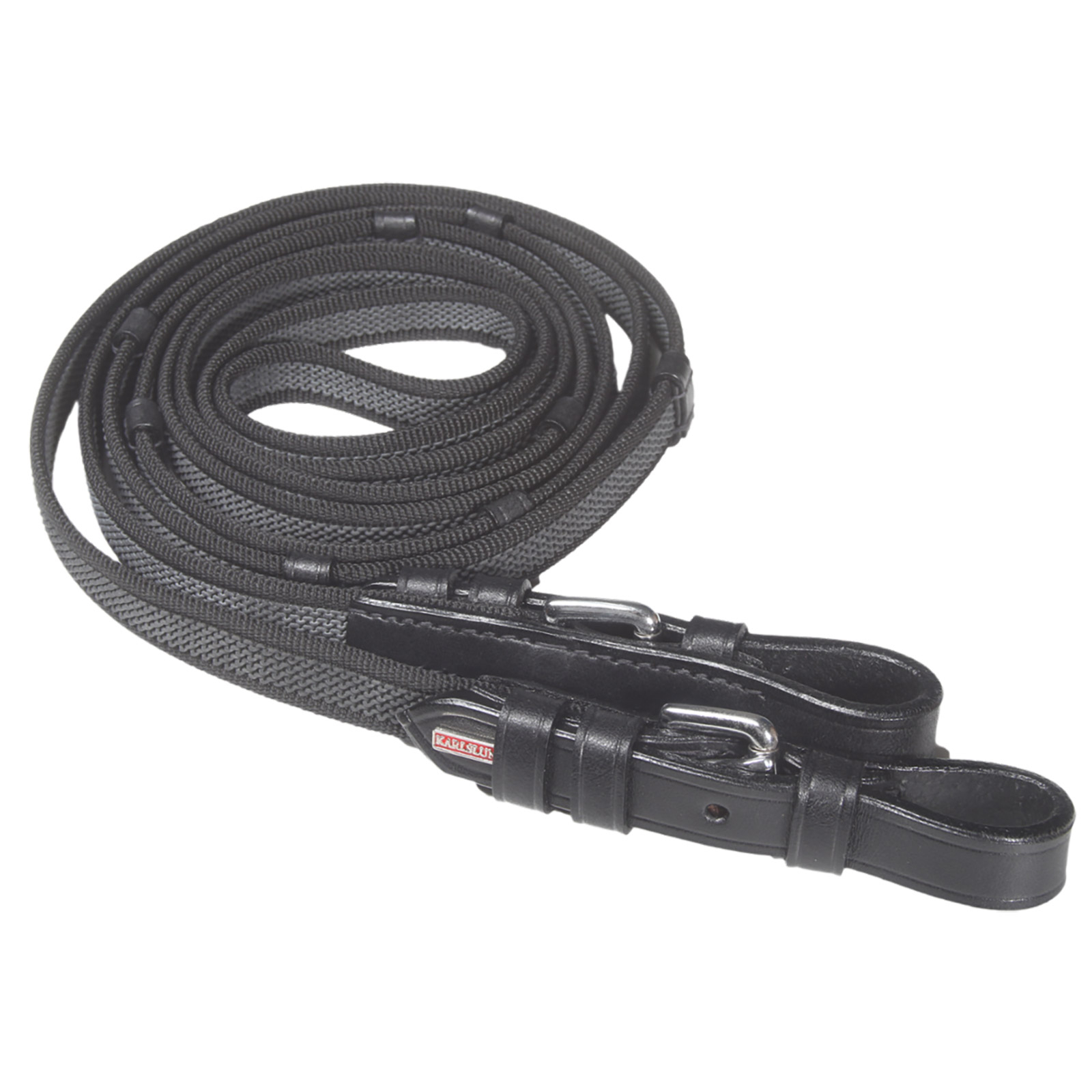 Karlslund Super grip reins with stoppers & buckles