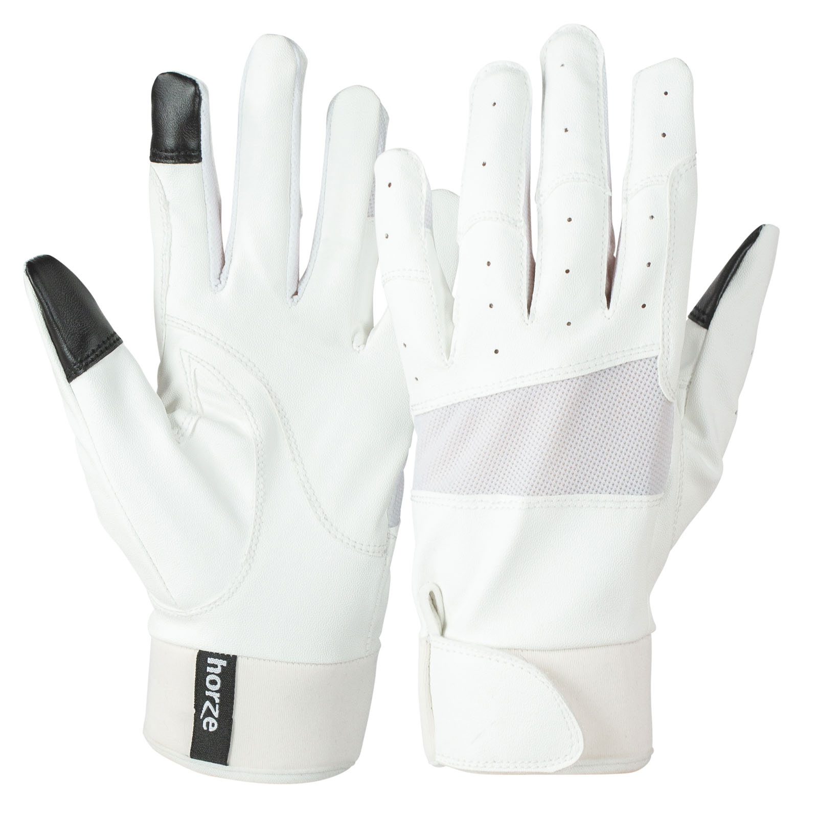 White Horze Women's Stretch Riding Gloves with Neoprene Cuffs
