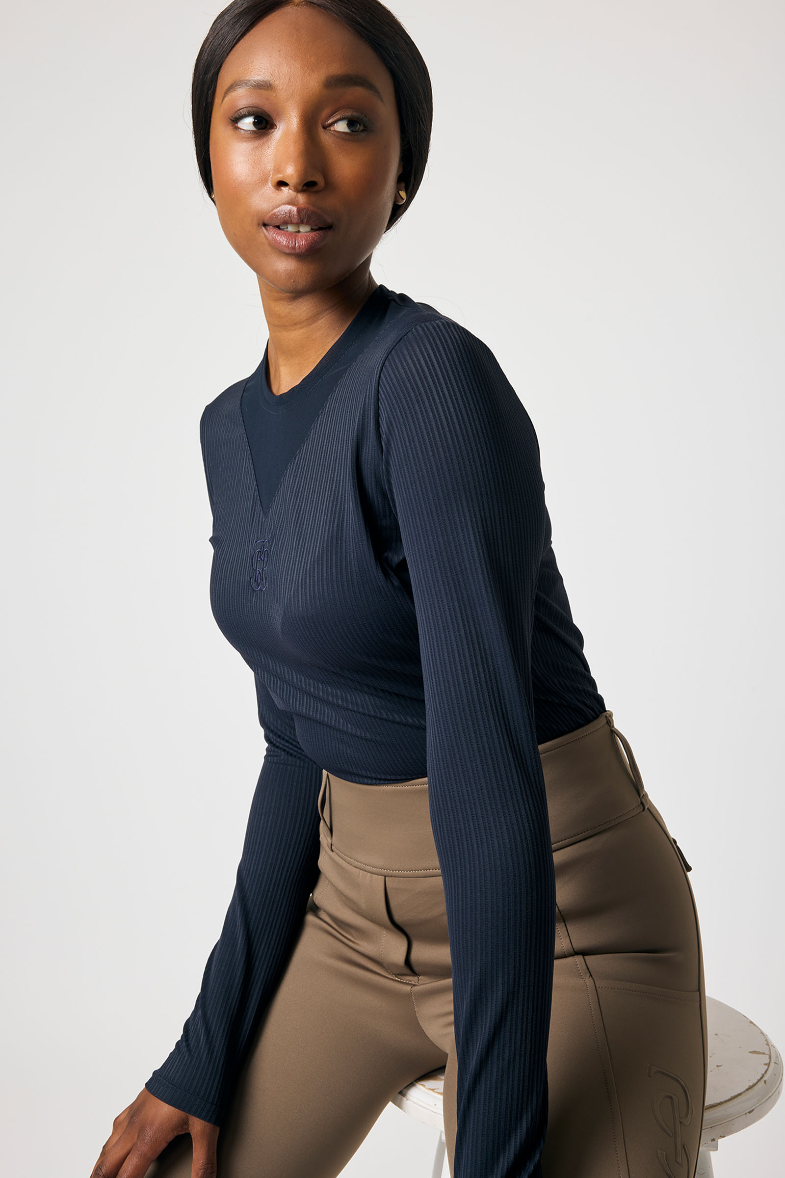 PS of Sweden Leandra LS Striped Mesh Top