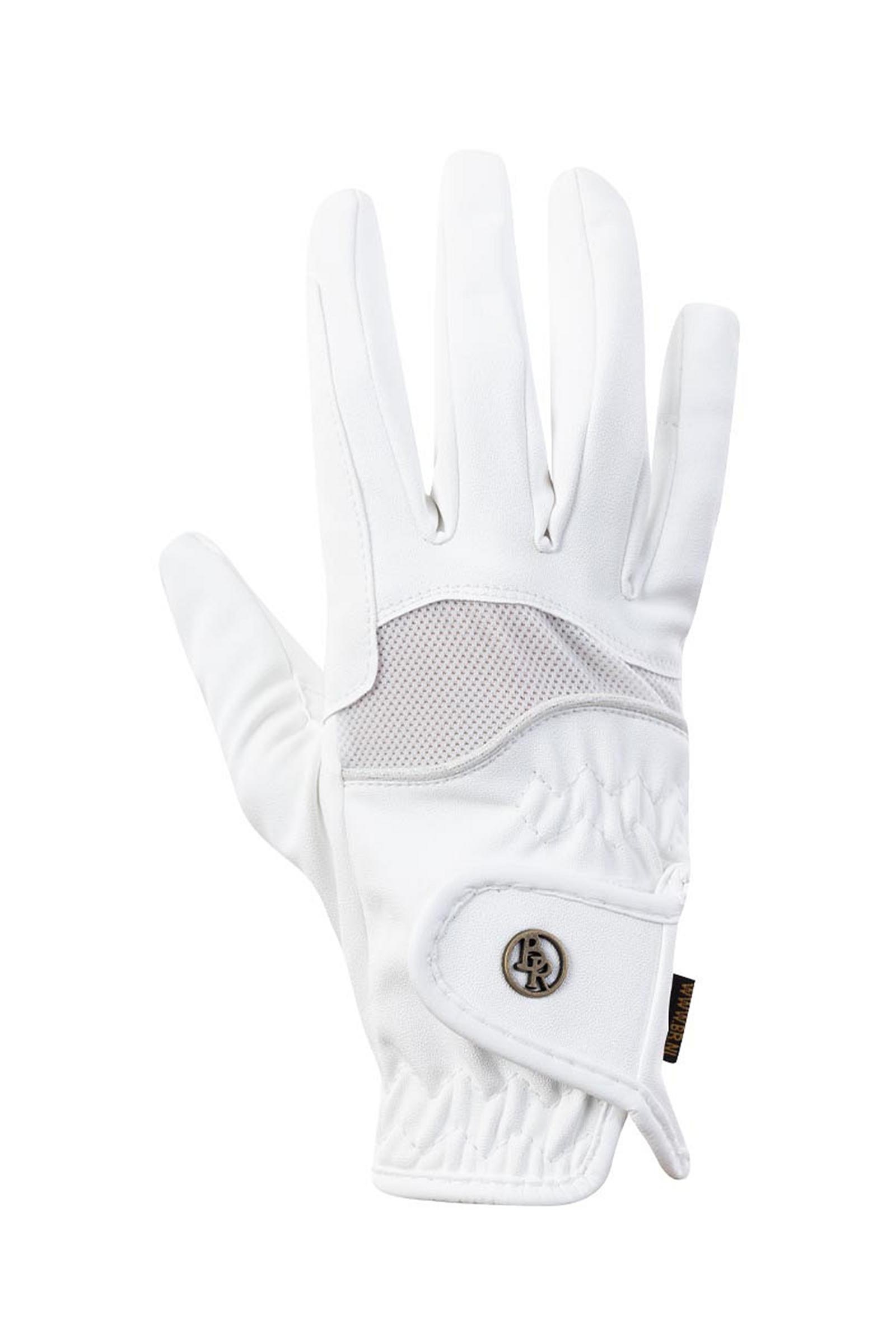 White BR Stork Riding Gloves 
