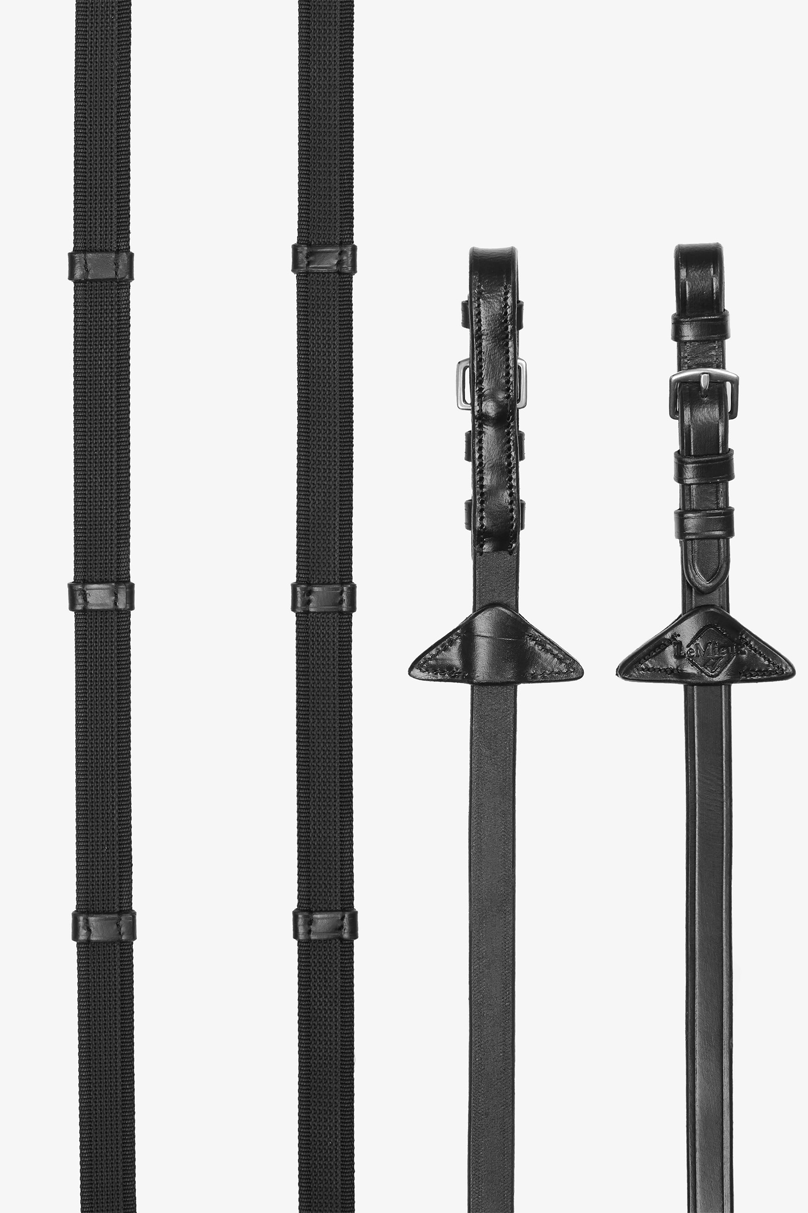 Black/Silver LeMieux Rubber Grip Continental Reins