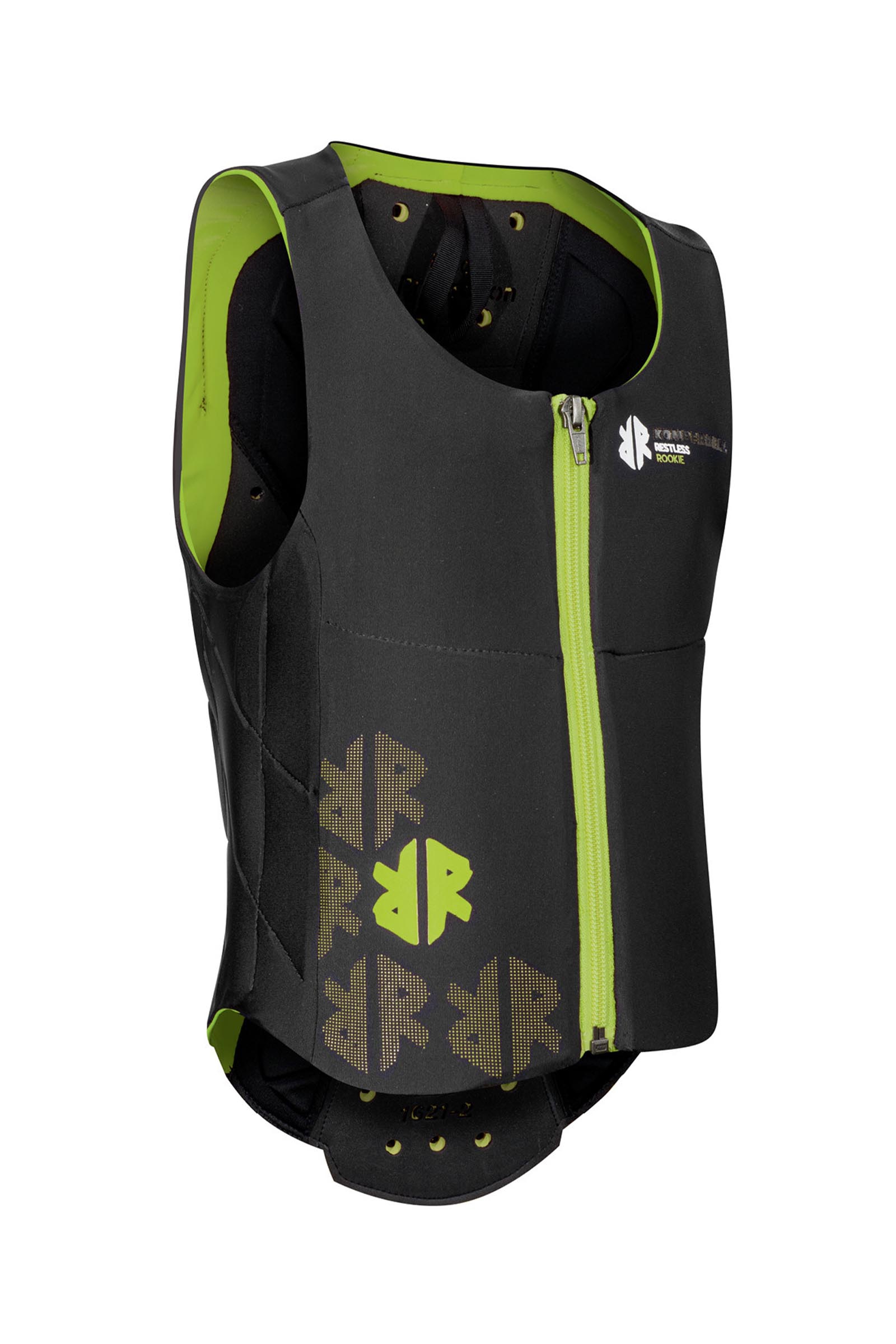 Black/Lime Green Komperdell Kids&acute; Ballistic Vest With Back Protectorq