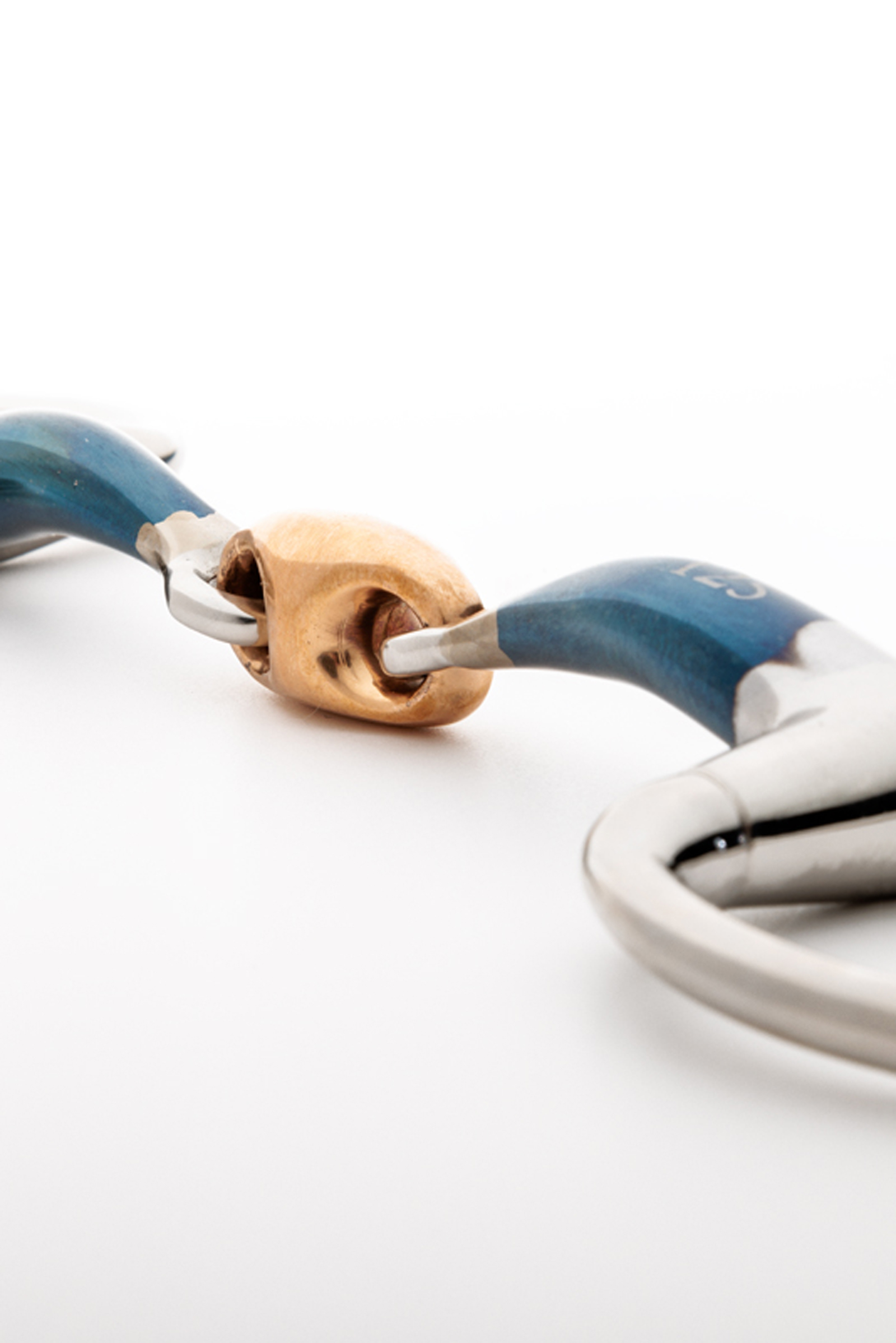 Kavalkade Ergonomic Eggbutt Snaffle Bit Double Jointed, Lock Up, 14 mm