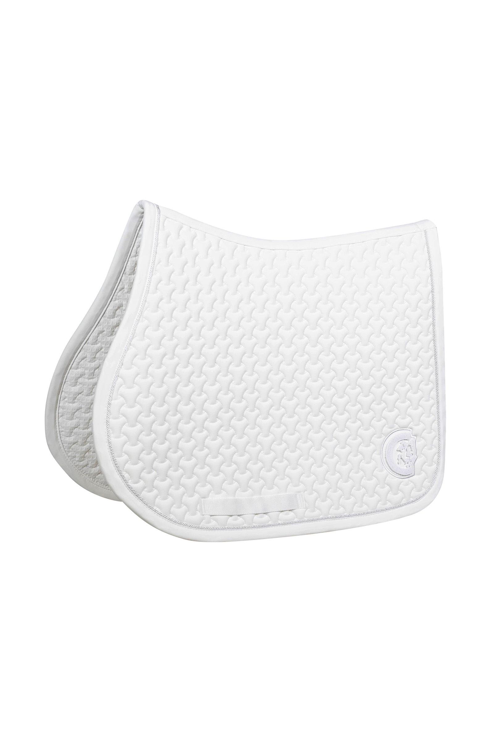 white Kentucky Saddle Pad Plaited 3D Logo Show Jumping