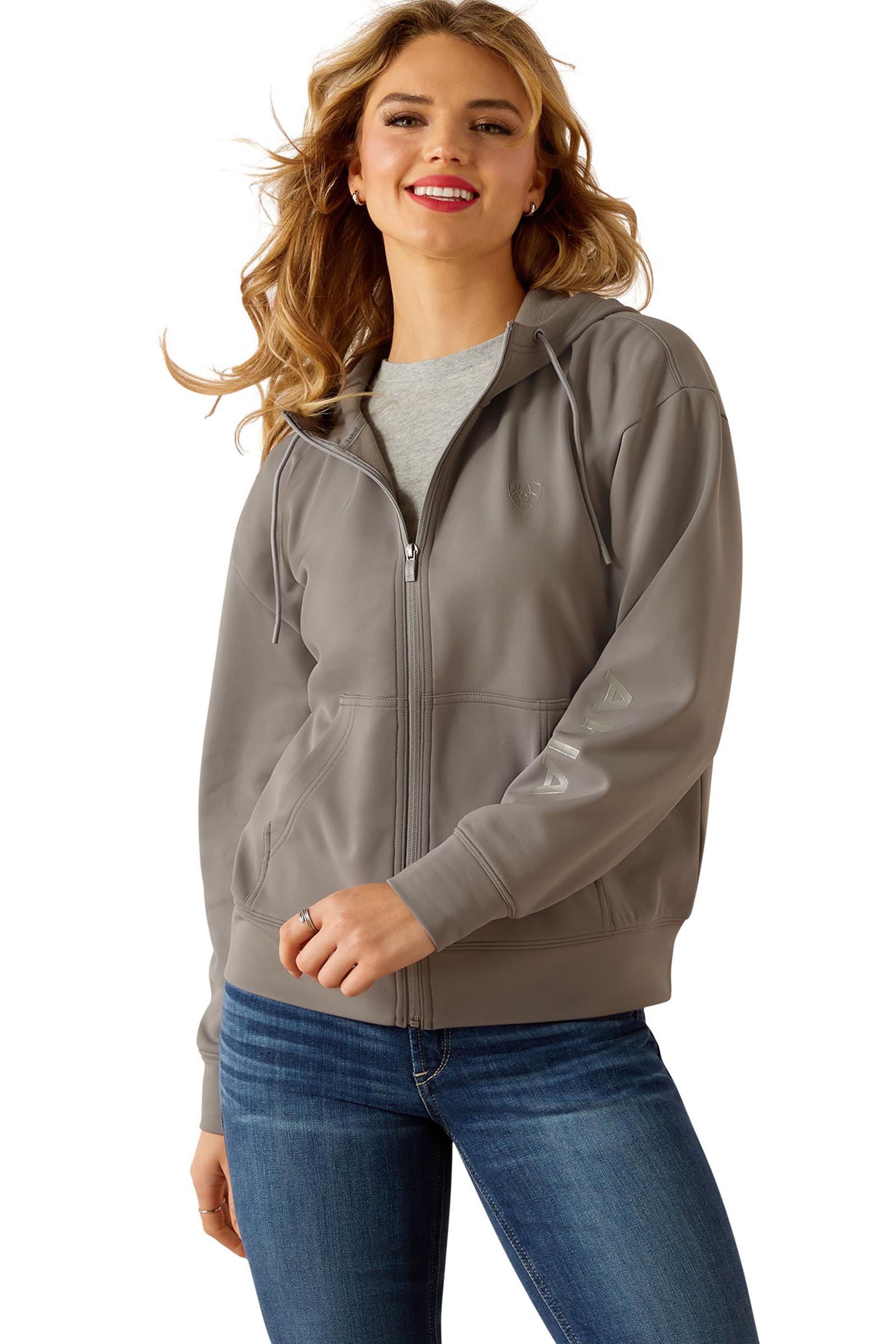 Smoked Pearl Ariat Breeze Women's Hoodie With Full Zip