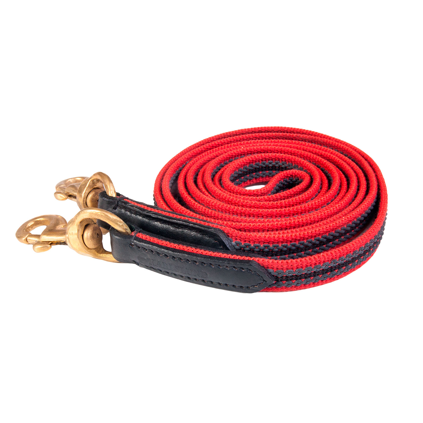 Red/Brass Karlslund Woven rubber reins
