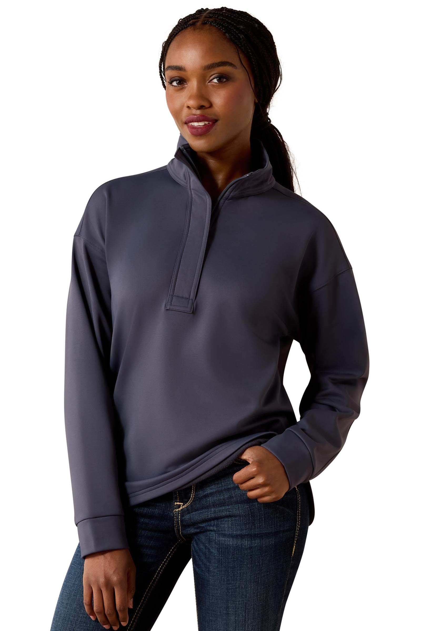 Ombre Blue Ariat Women's Breeze Logo 1/2 Zip Sweatshirt