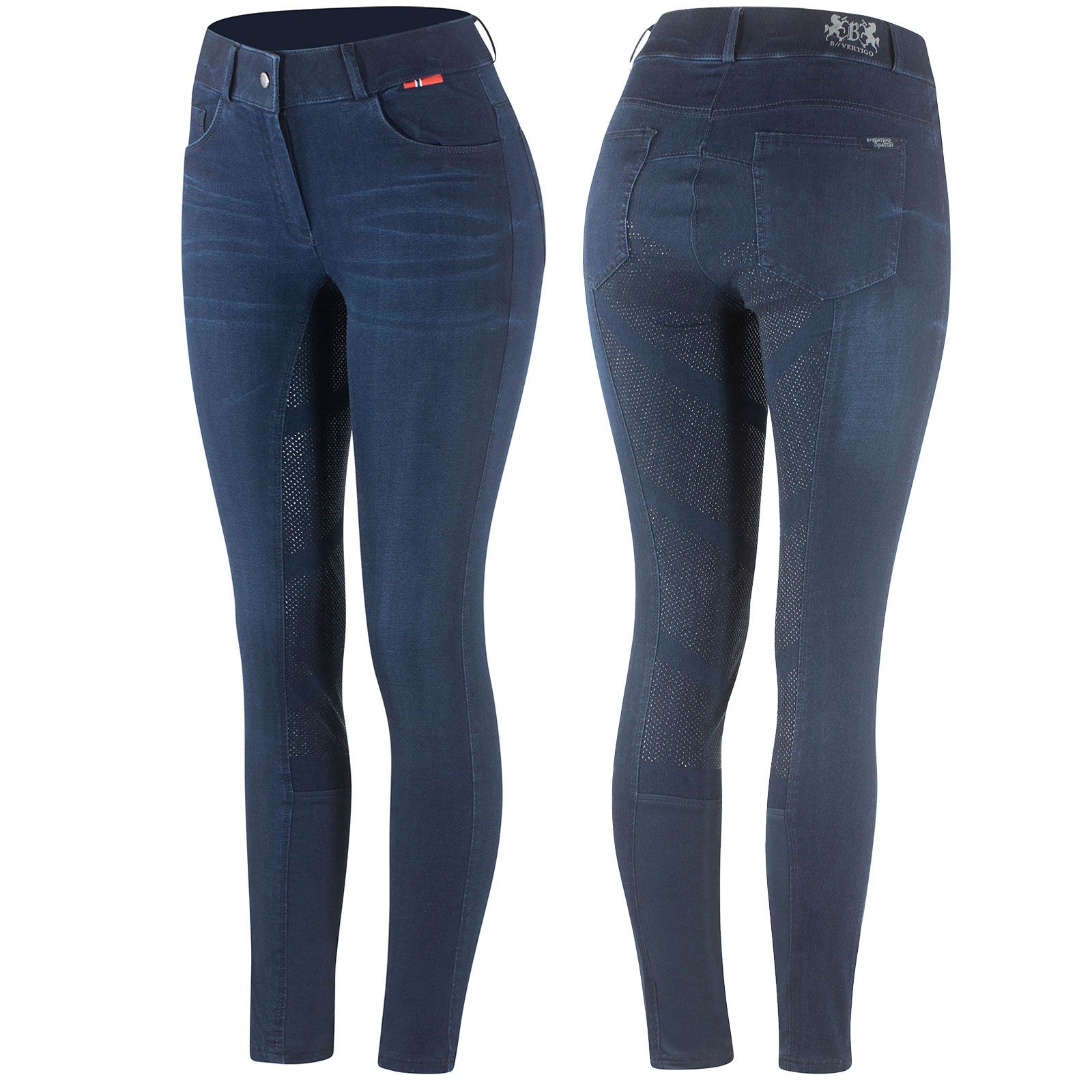 B Vertigo Elle Full Seat Breeches Denim with silicone grip for Woman