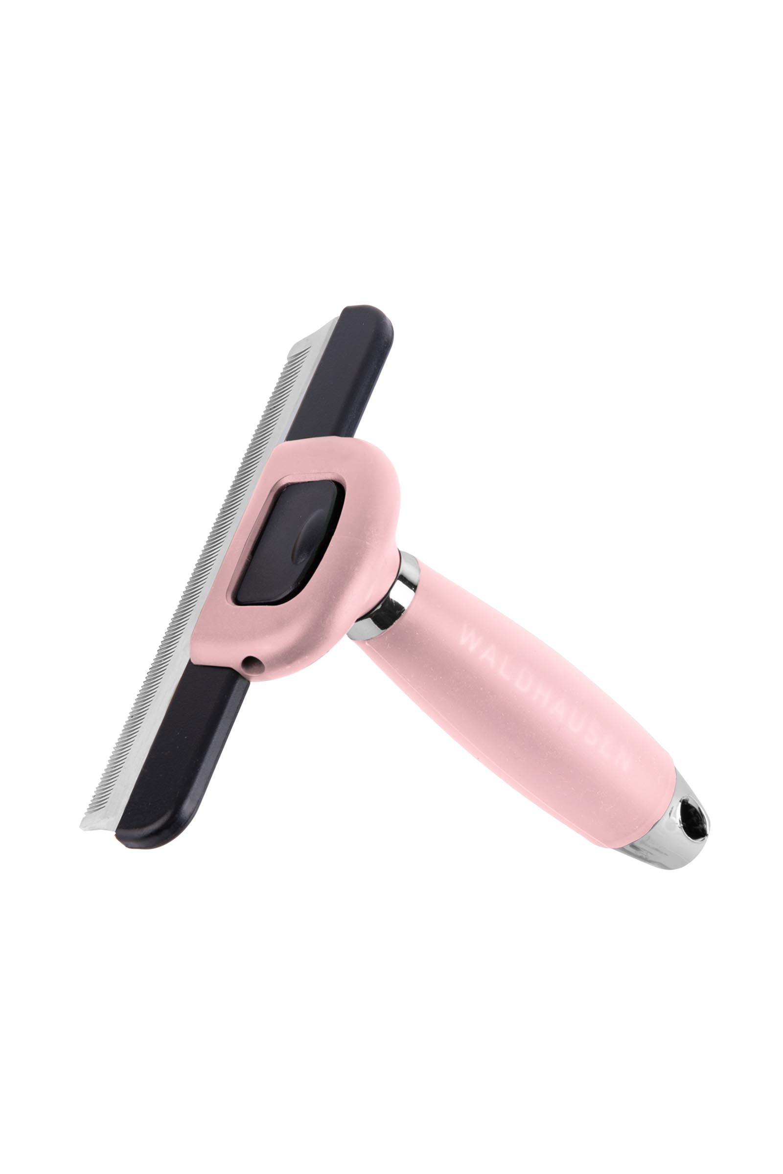 Linnea Pink/ Silver Waldhausen Deshedding Comb With Gel Handle, X-Large