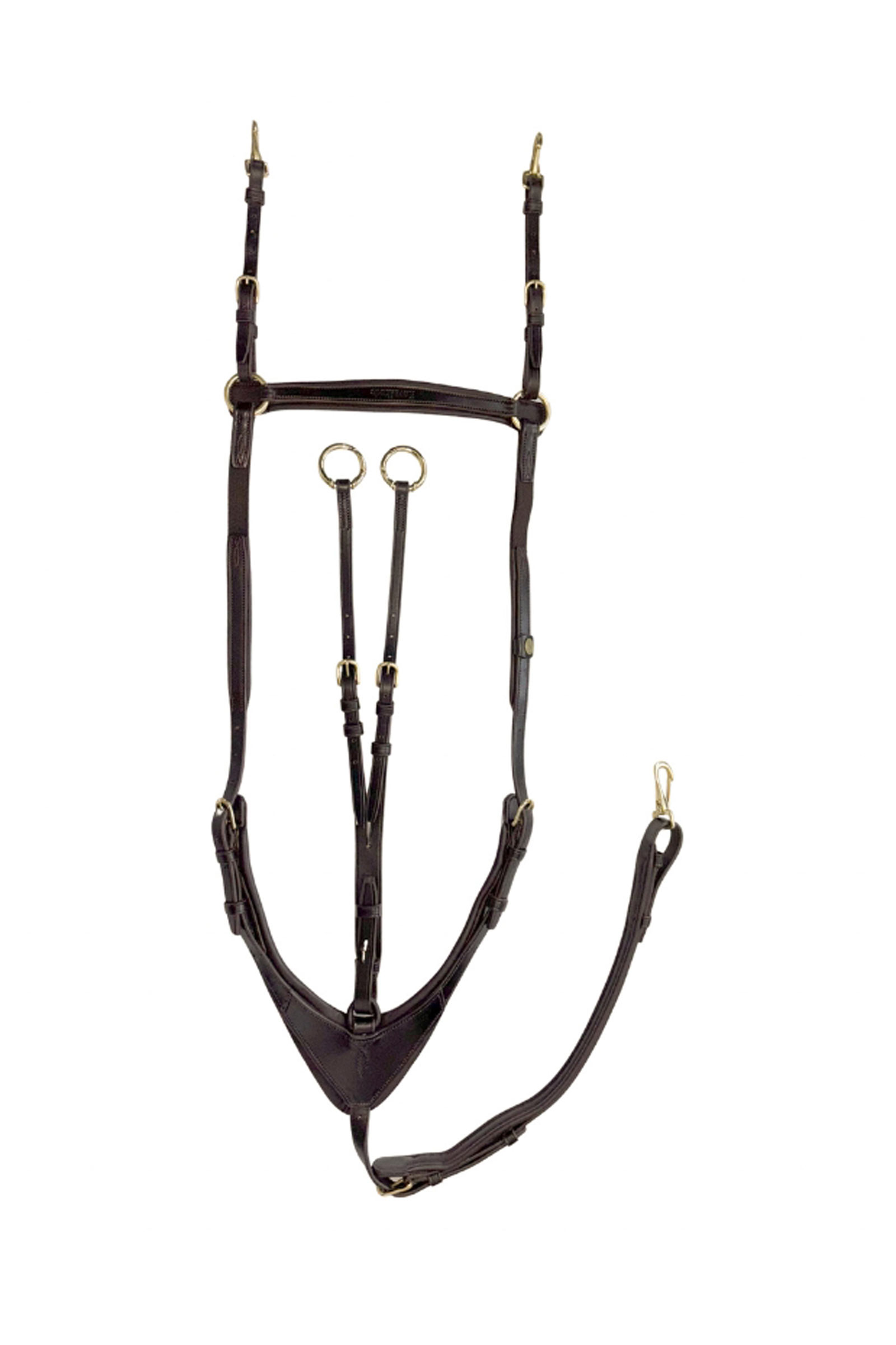 Brown/Brass Kavalkade Robin 3-Point Breastplate With Elastic