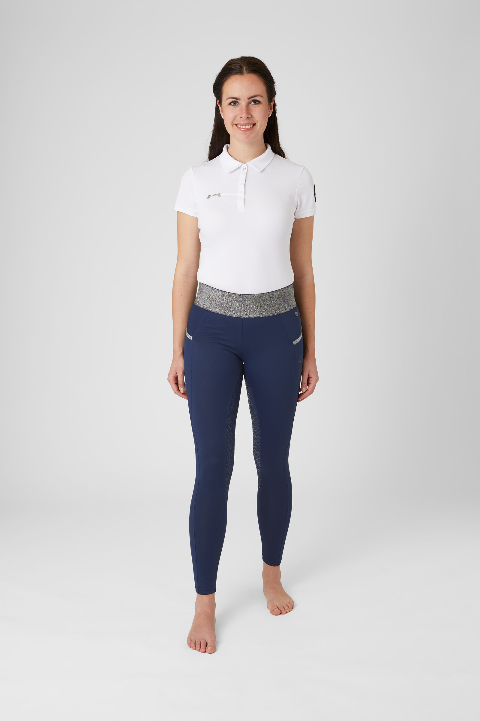 Full Seat Riding Tights for Women with Glitter Waist