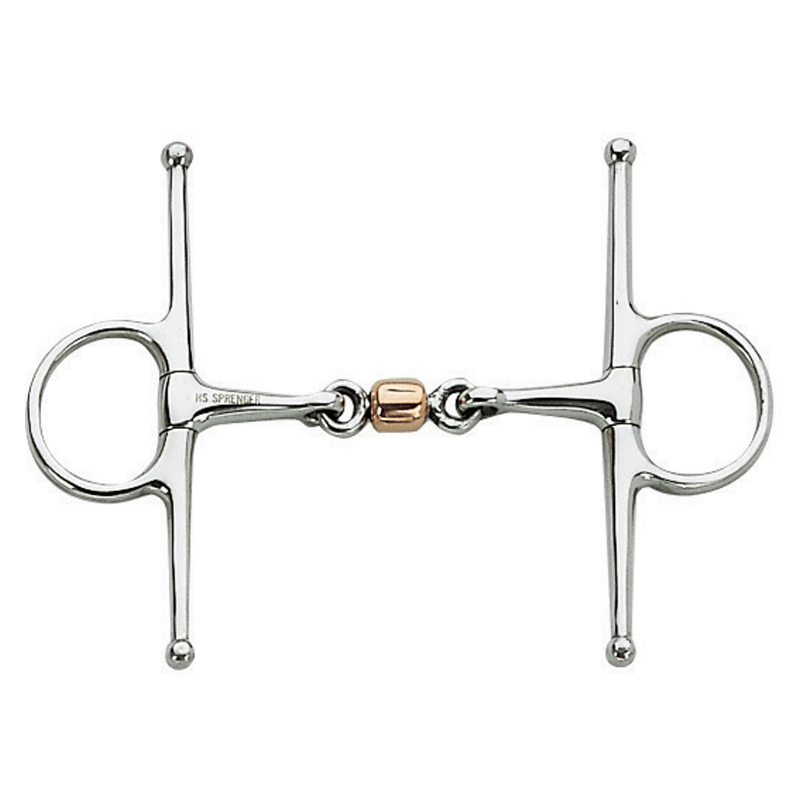 Sprenger full cheek snaffle bit with coated copper roller, stainless steel