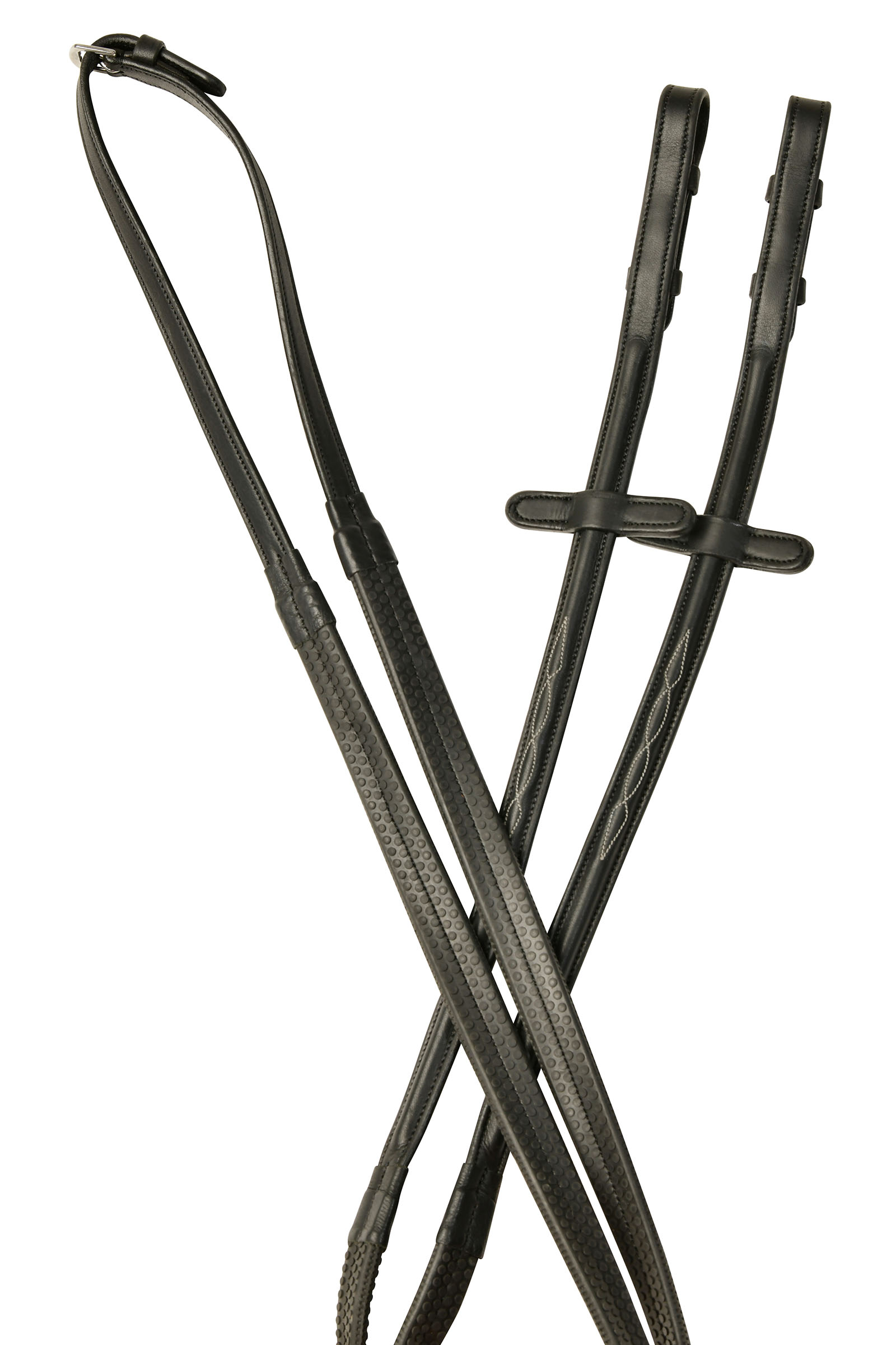 Black Collegiate Comfitec Opulux Fancy Raised Rubber Reins