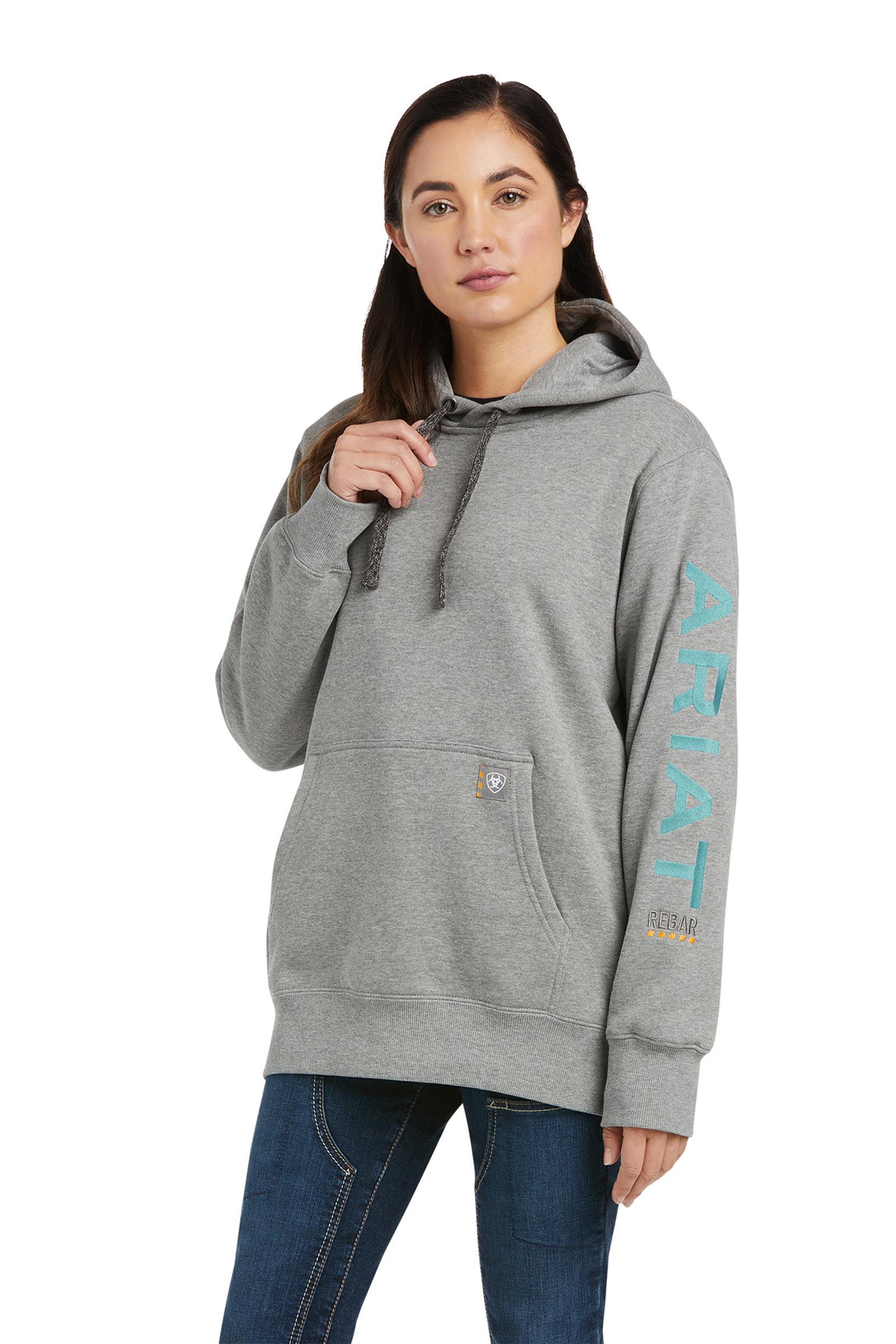 Heather Grey Ariat Rebar Women's Graphic Hoodie