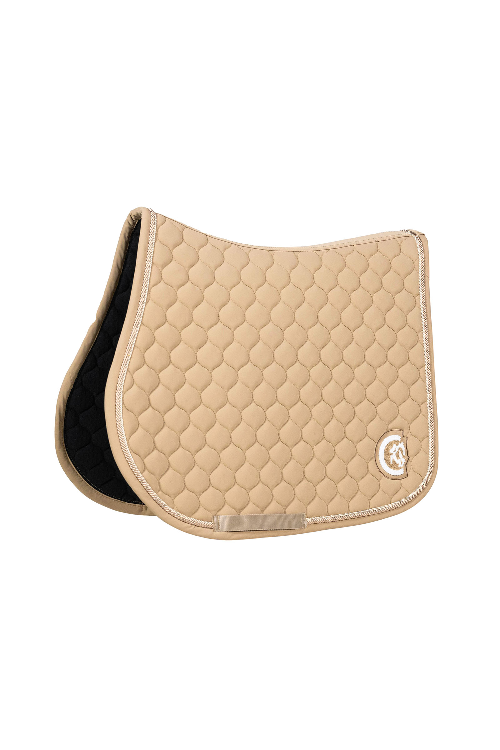 beige Kentucky Horsewear Jumping Saddle Pad onion quilt 3D logo