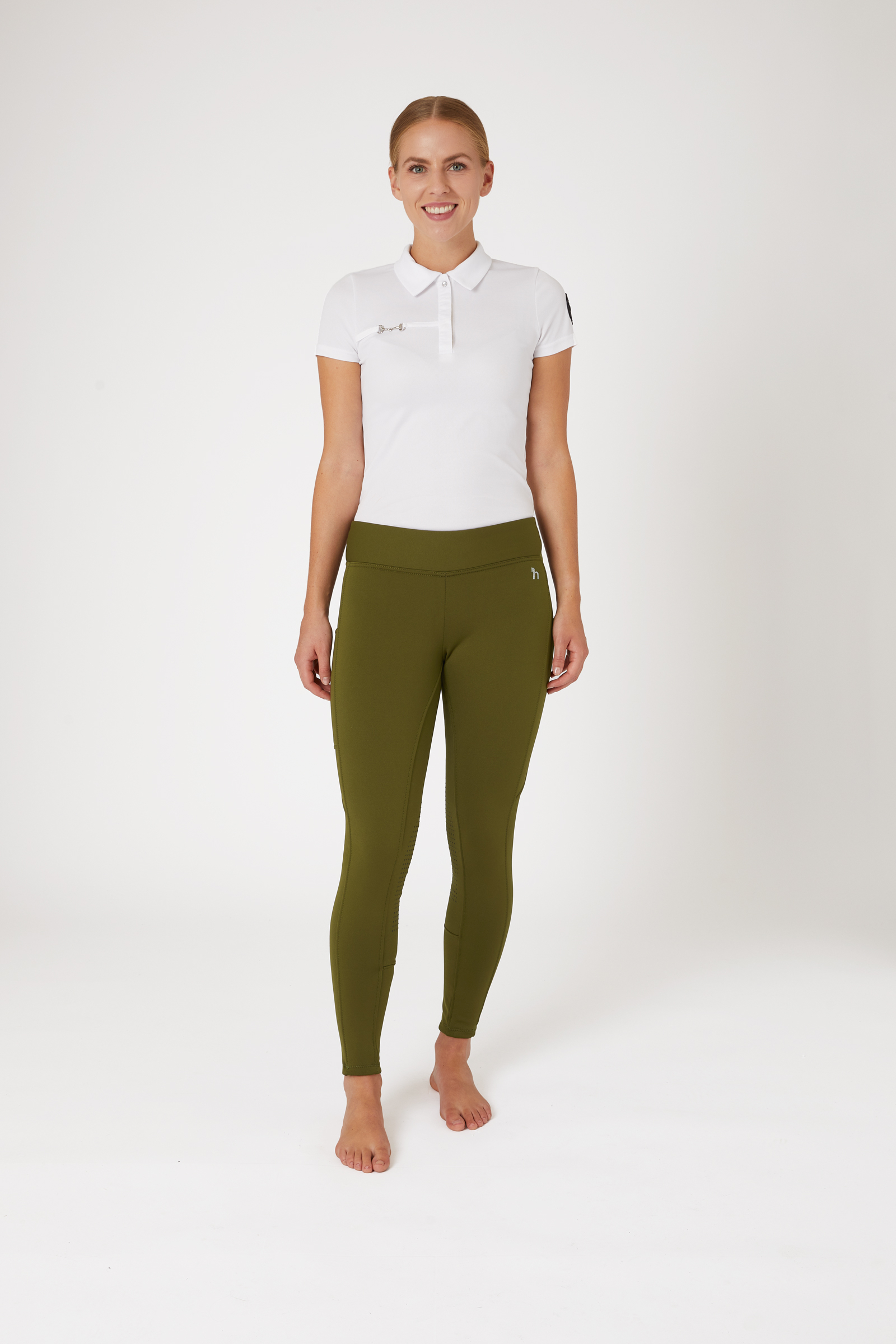 Horze Active Women's Knee Grip Winter Riding Tights with Phone Pocket