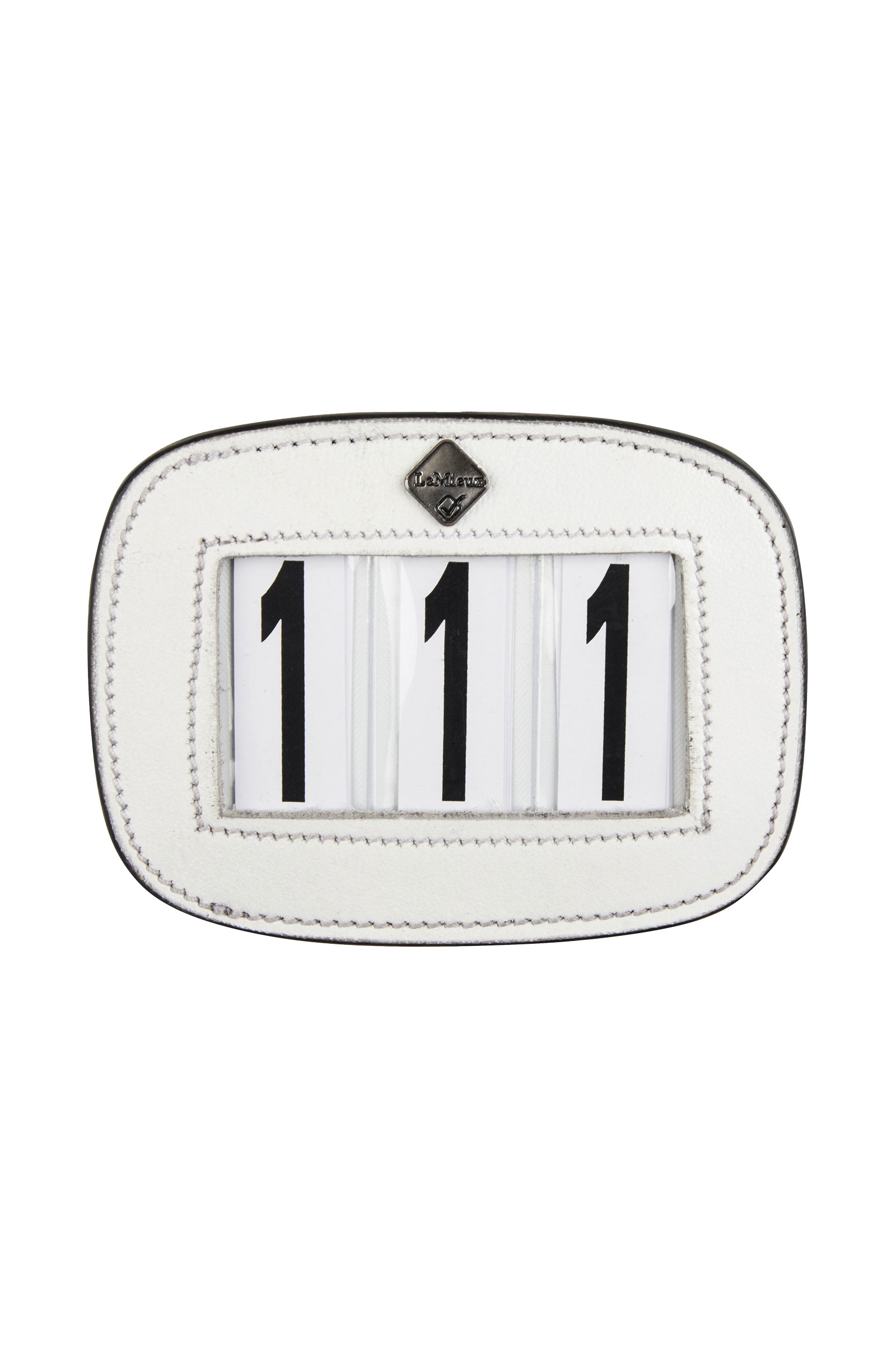 White LeMieux Number Holder Square