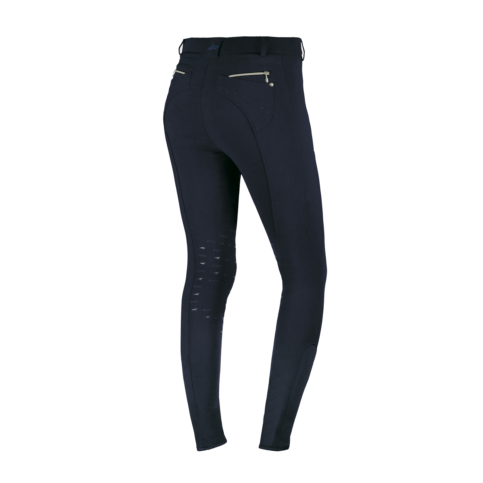 Midnight dark blue Schockem&ouml;hle Sports Venus Knee Patch Breeches for Women