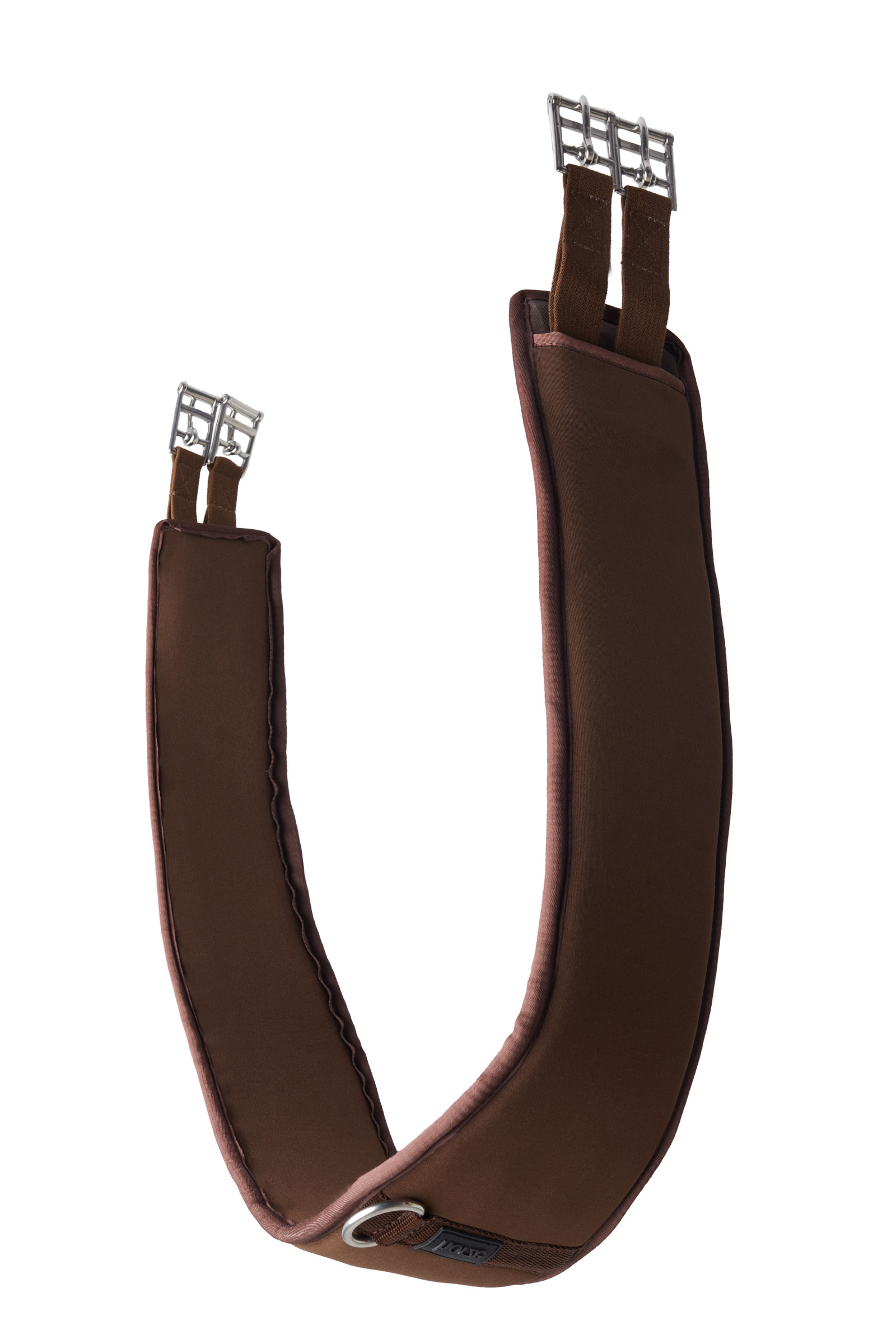 Demitasse Brown Horze Frontera Shaped Neoprene Long Girth with Elastic