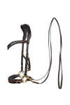 F.R.A. Freedom Riding Articles Glory Hackamore Bridle With Reins (System 2), brown