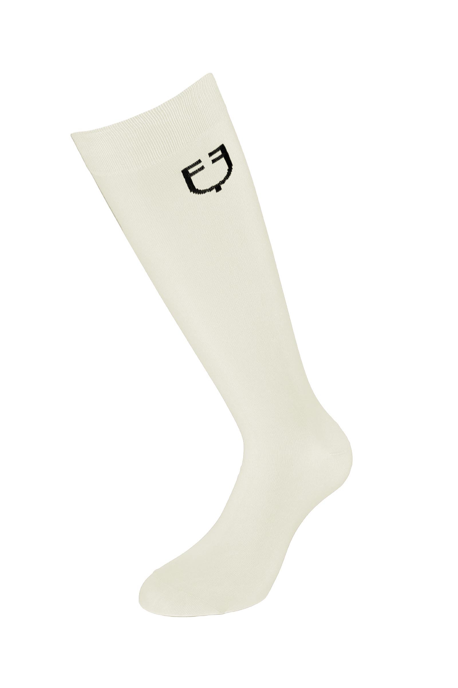 Antique White/Black Equestro SS2026 Unisex Light Basic Sock