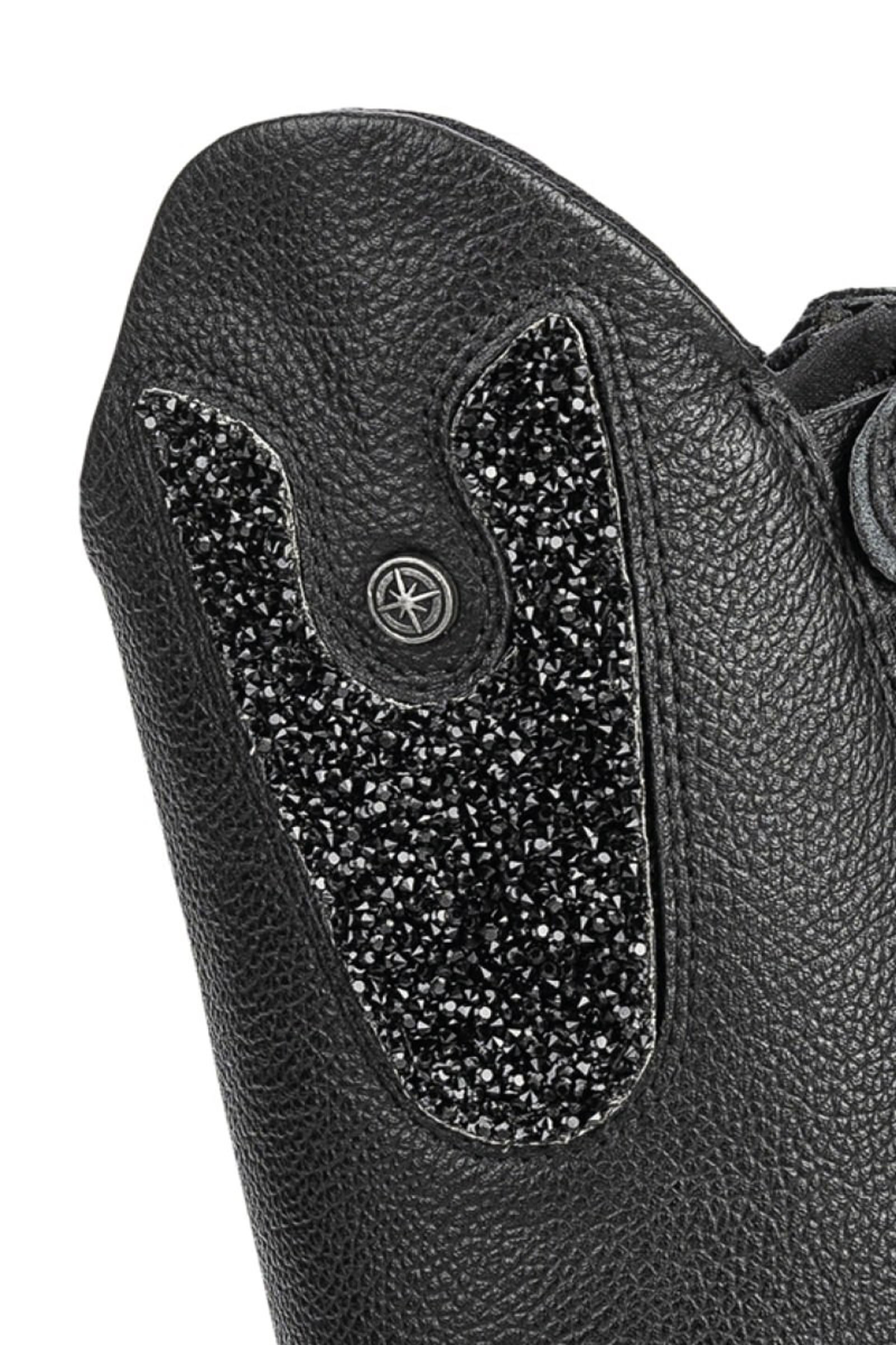 Black/Glitter Suedwind Footwear Nova Kids Convertible Patches