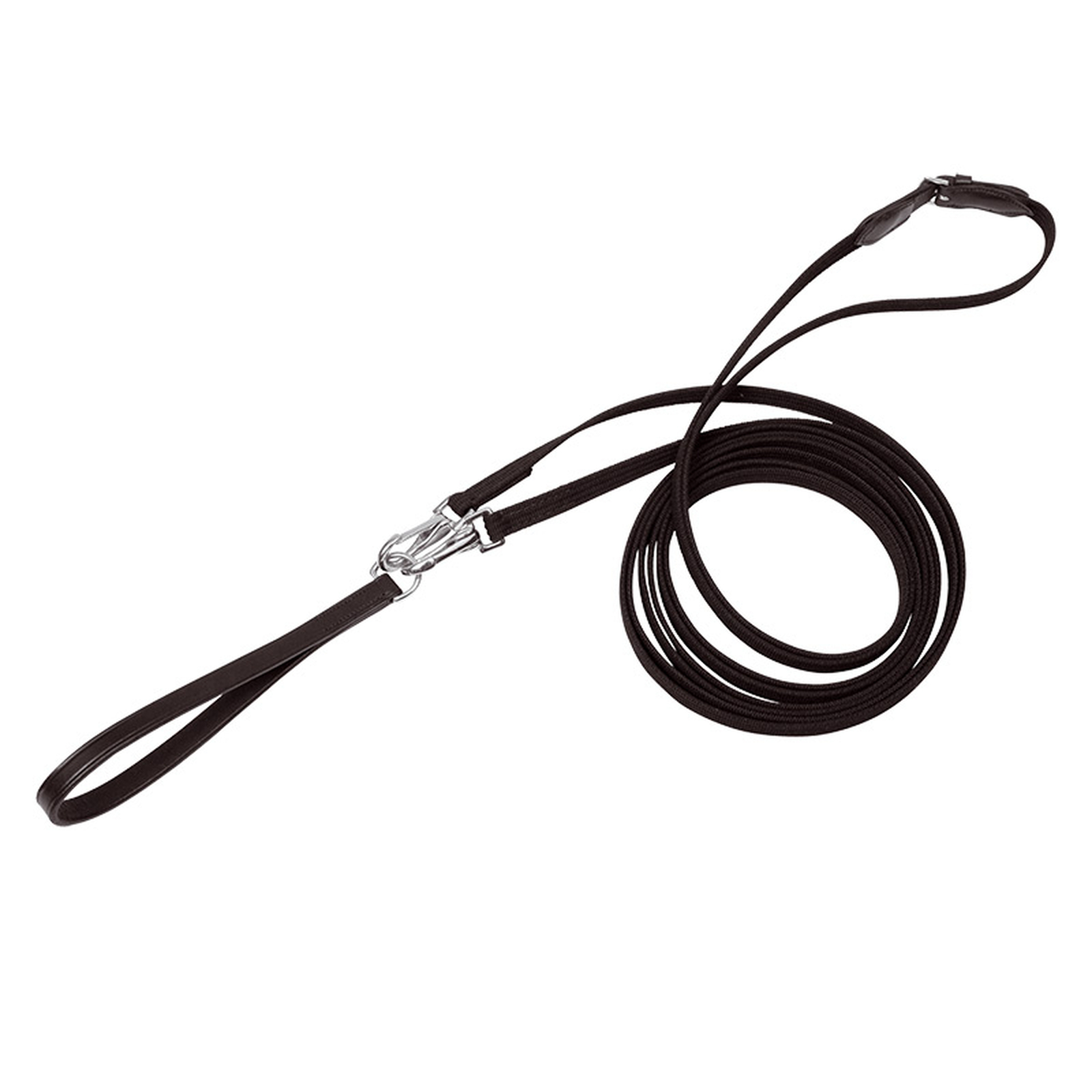 Kavalkade Webbed draw reins with leather loop