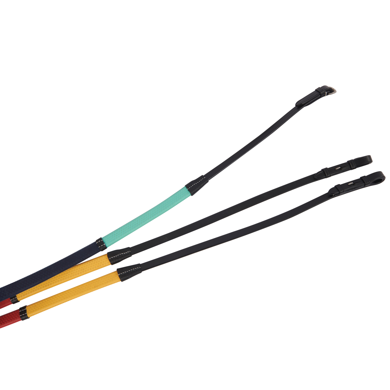 Kincade Rainbow Rubber Reins With Hook Studs