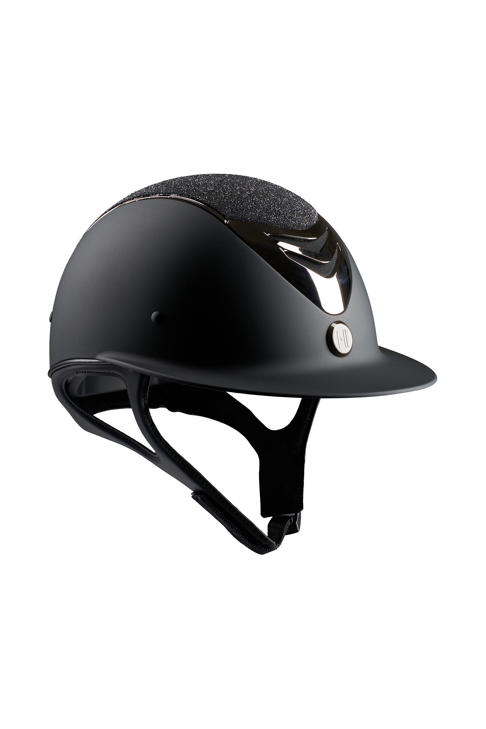 Black OneK Avance Matt Glitter Chrome Riding Helmet