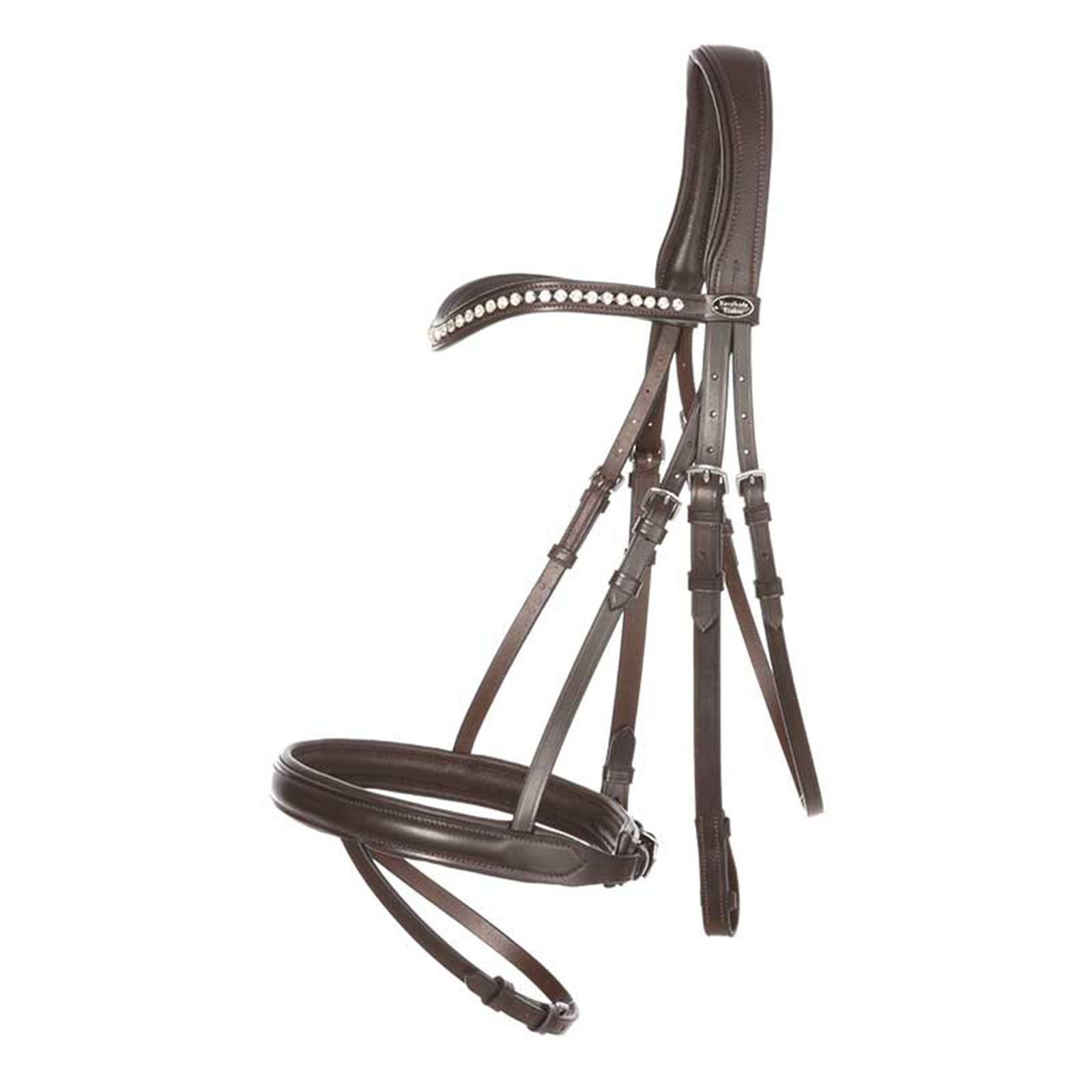 Brown Kavalkade Bridle Diana IR, flash noseband with reins