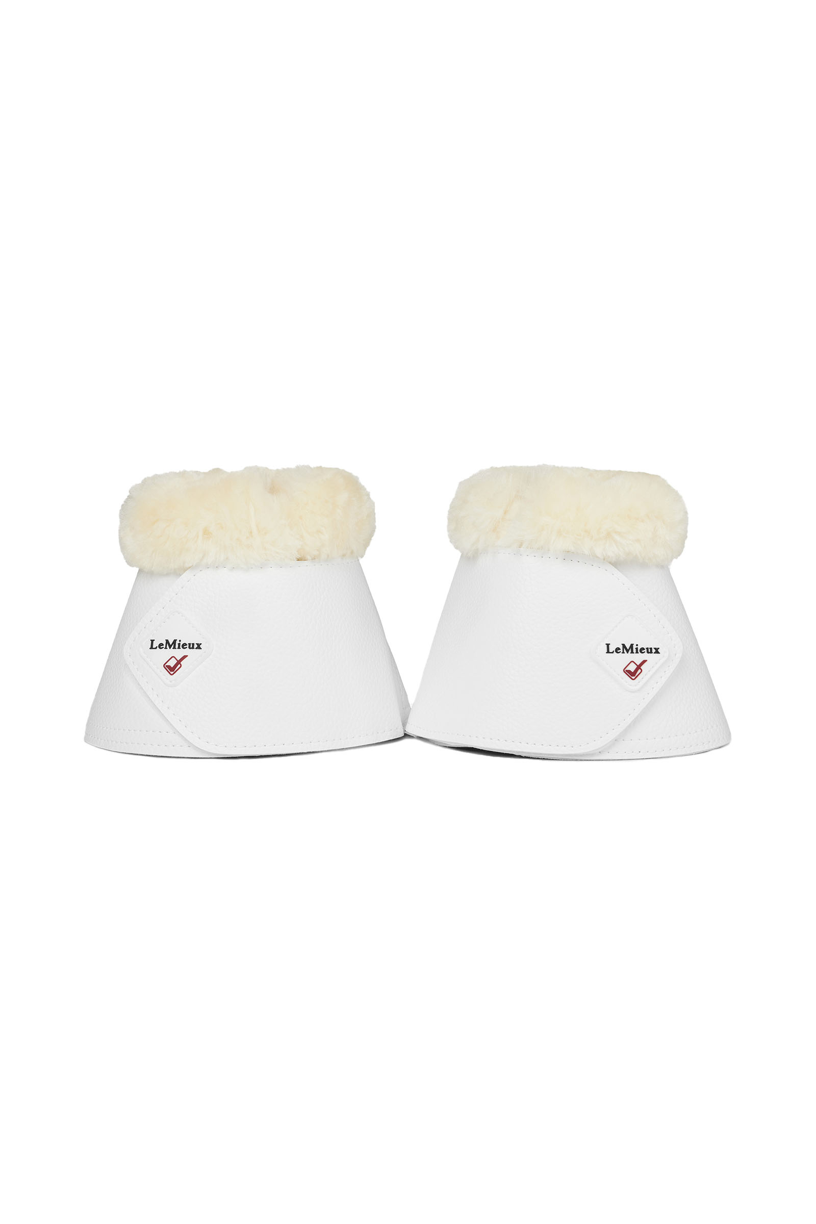 White/Natural LeMieux Fleece WrapRound Over Reach Bell Boots