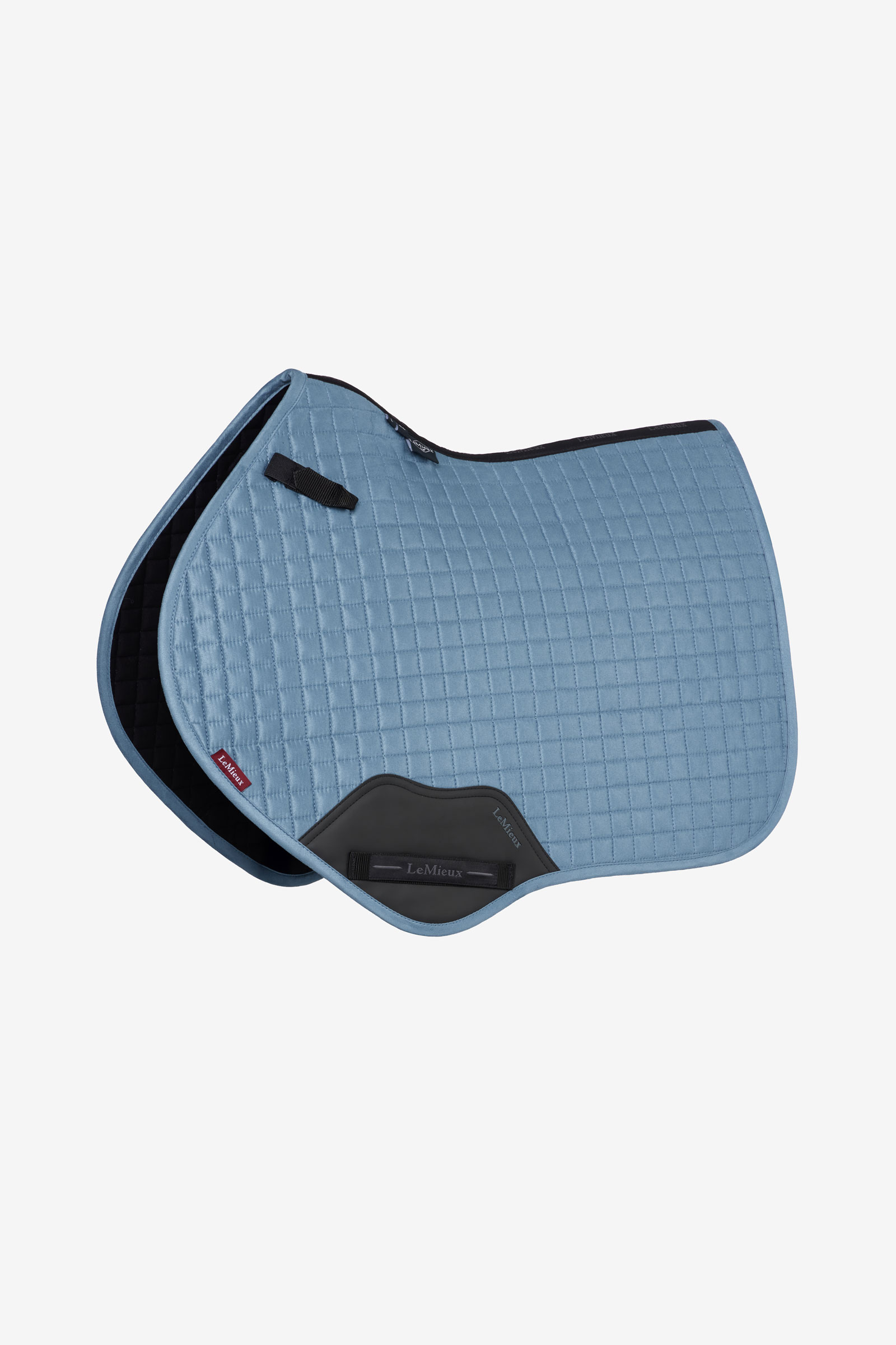 Ice Blue Lemieux Suede Close Contact Square Saddle Pad