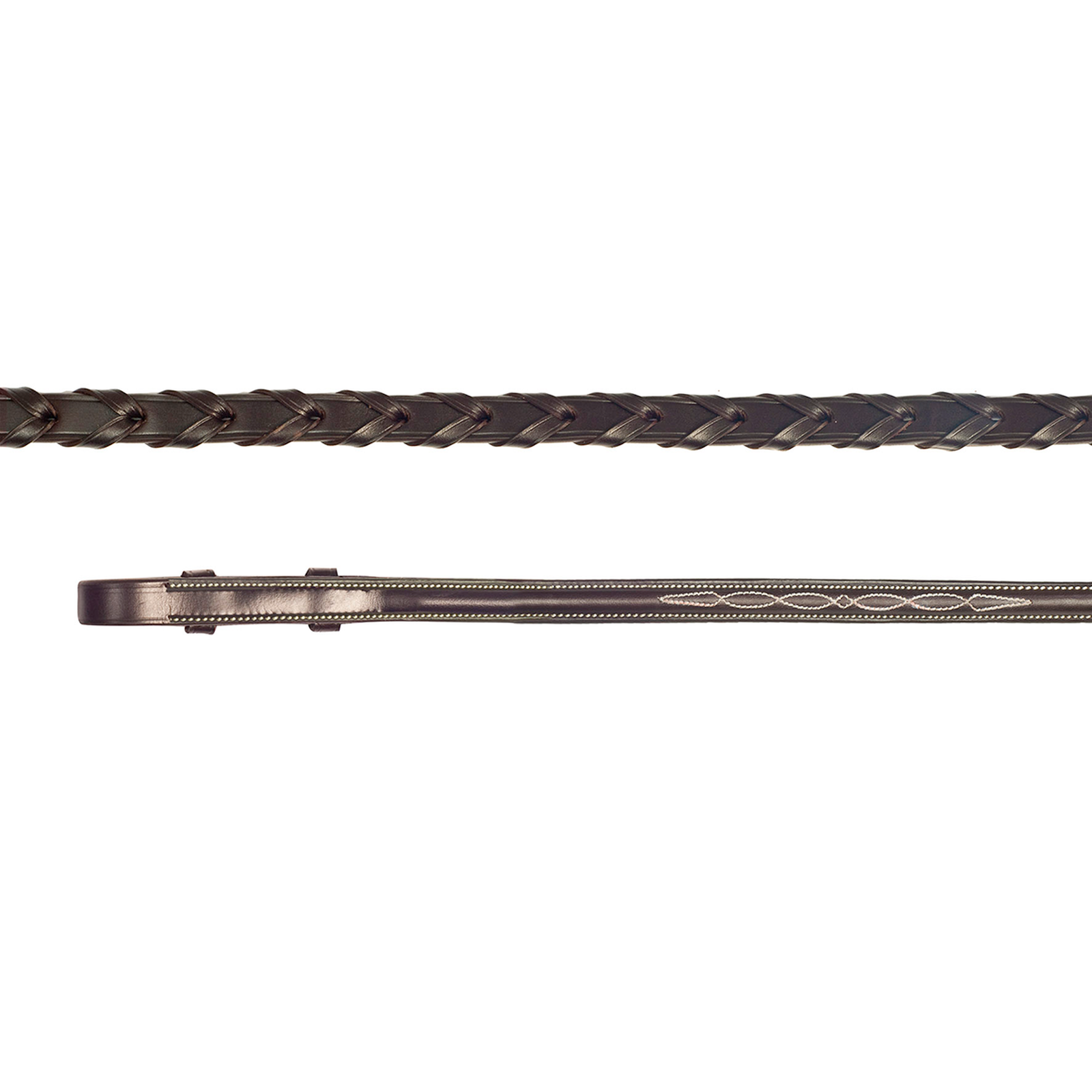 Schockemöhle Sports Hunter Laced Fancy Reins, Hunter Reins,Hook&Stud